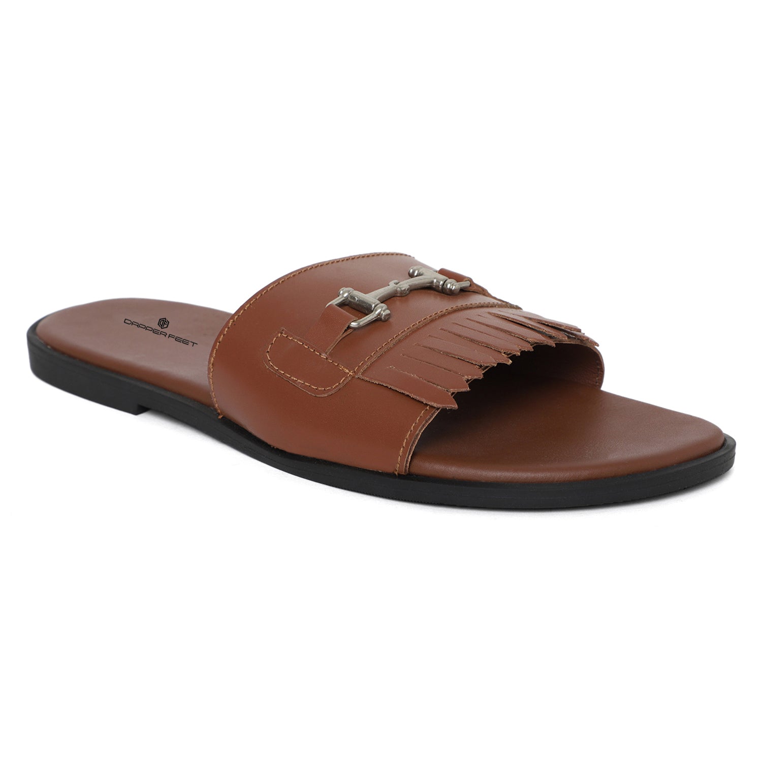 Horsebit Buckle Slippers - Tan
