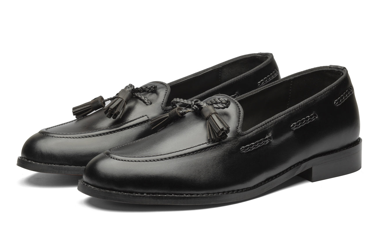 Winston Leather Knot Loafers - Black - Dapperfeet