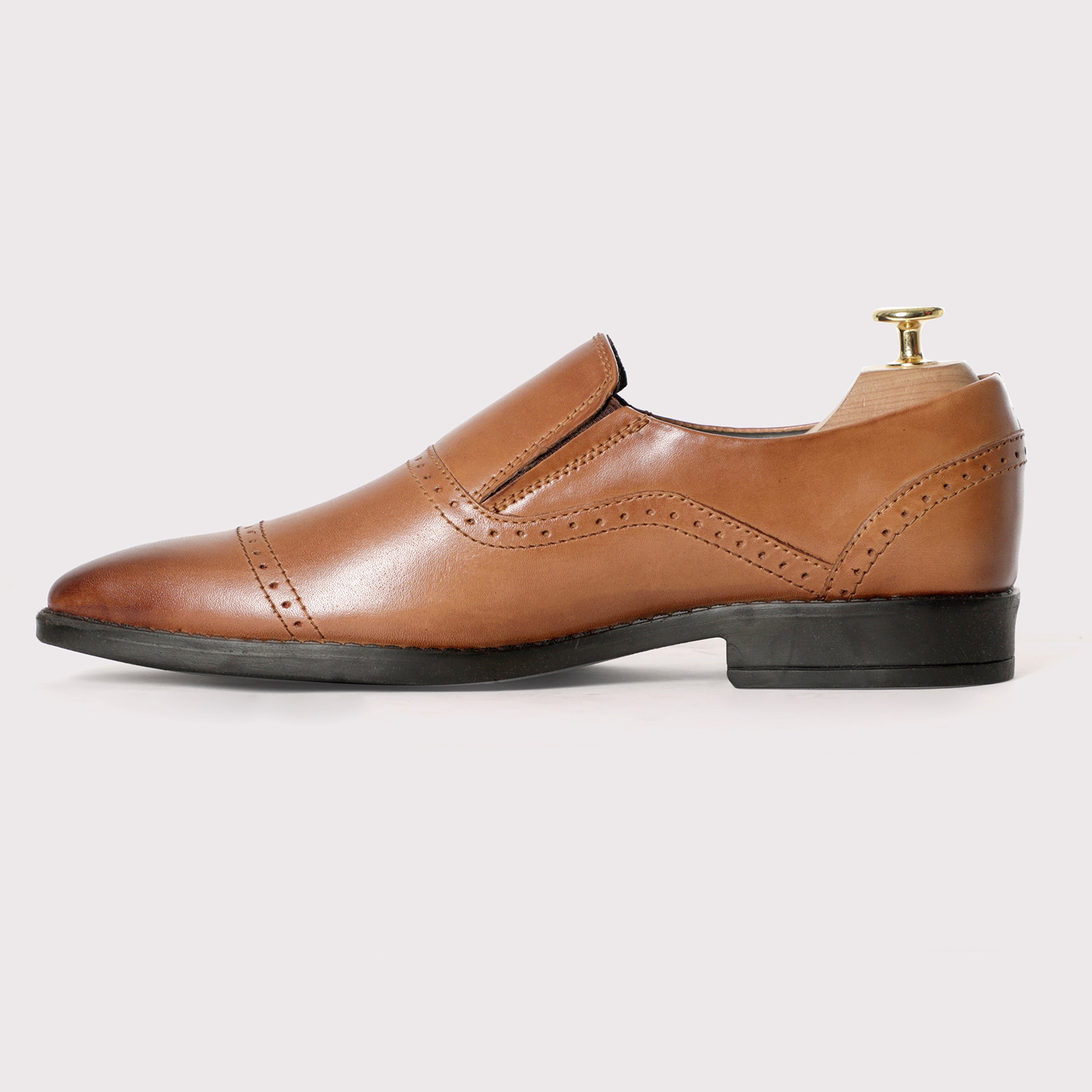Louise Leather Moccasins - Tan