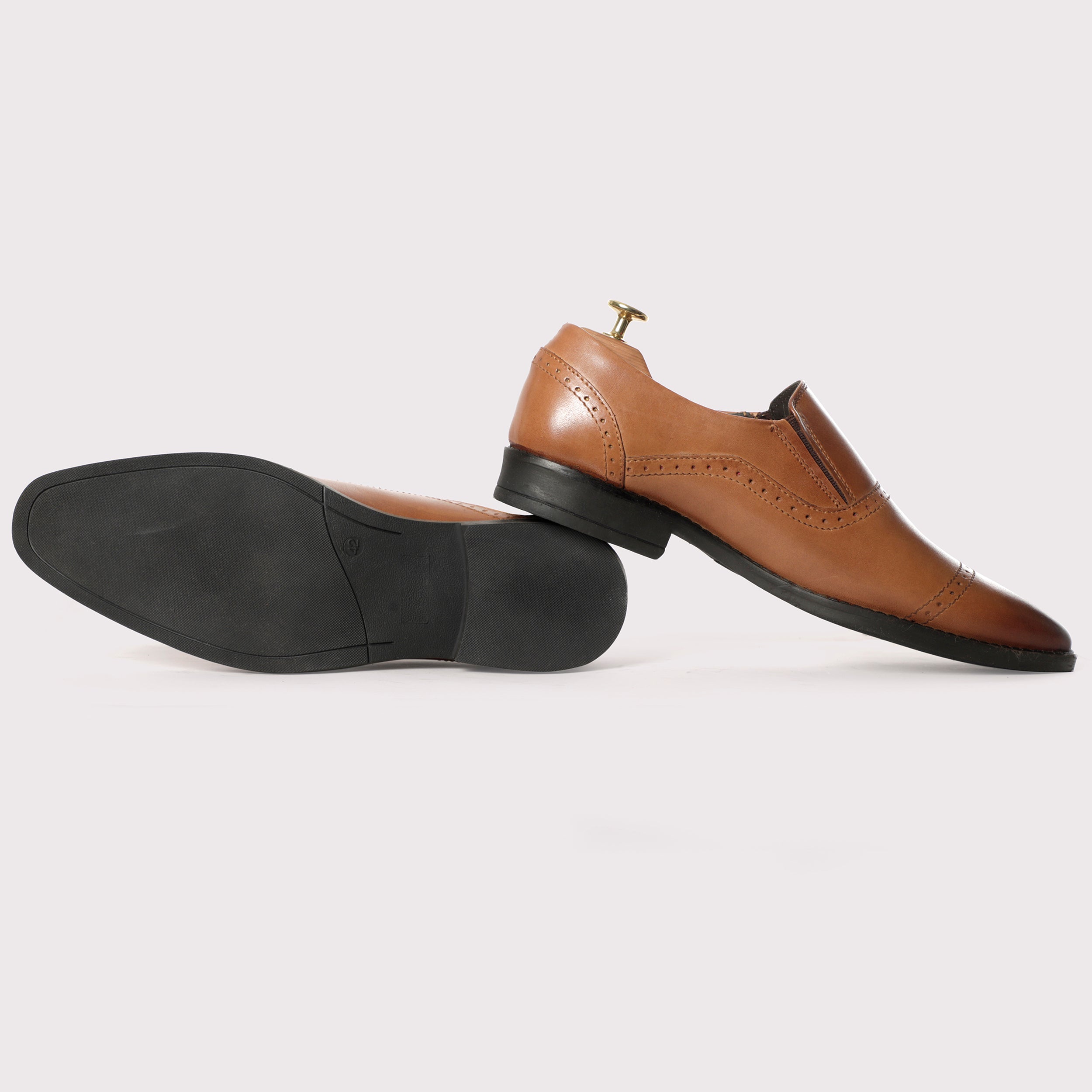 Louise Leather Moccasins - Tan