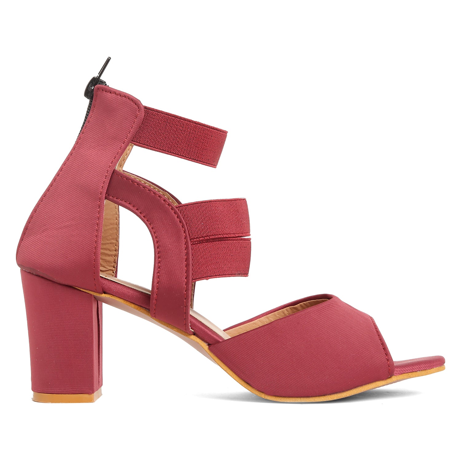 Zip Up Ankle Straps - Mehroon