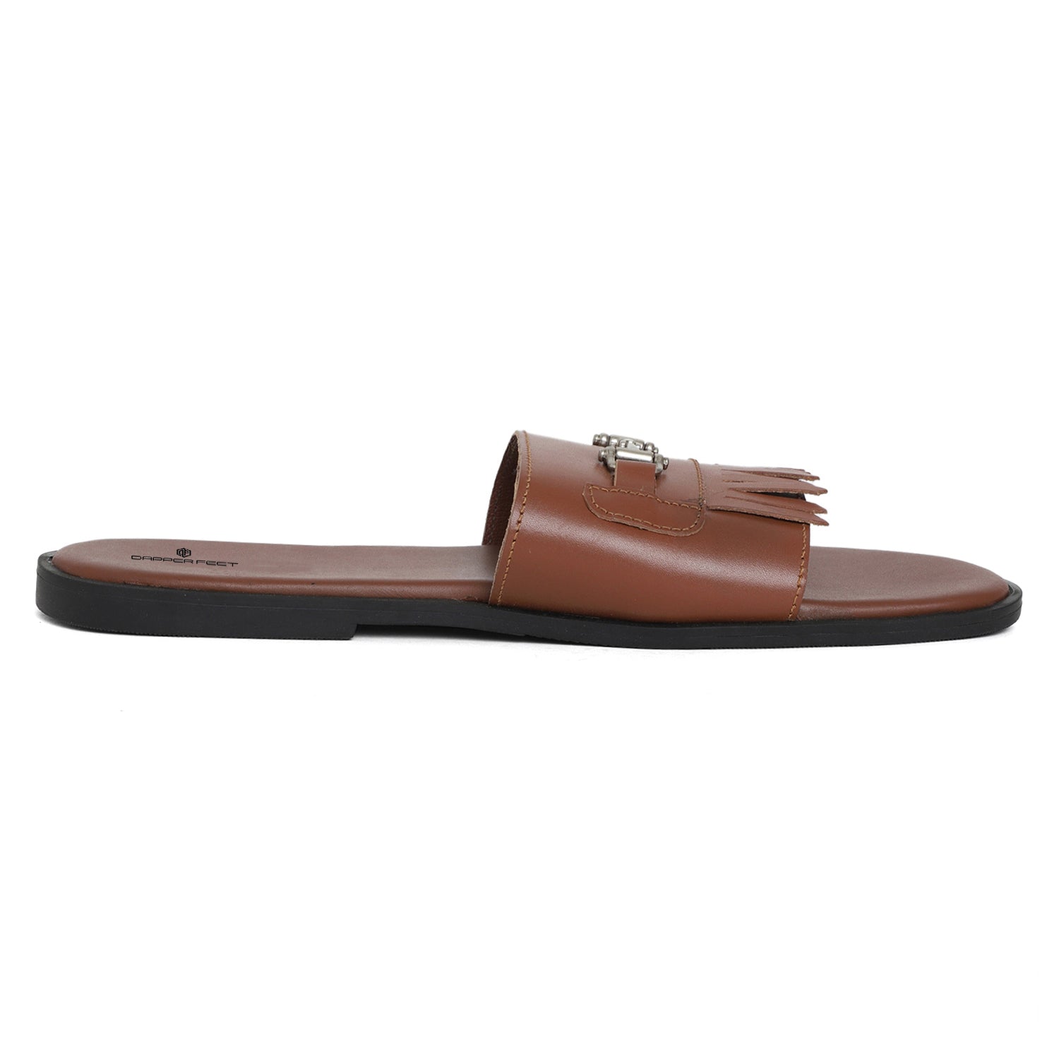Horsebit Buckle Slippers - Tan