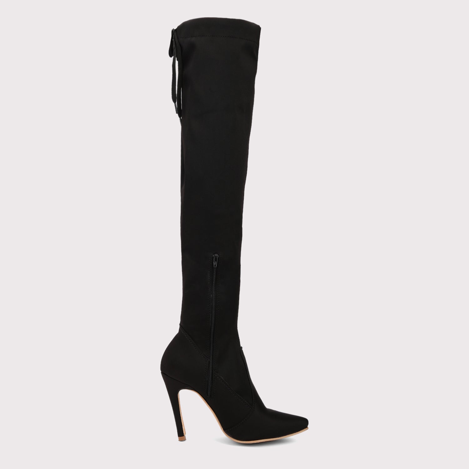 Knee High Stiletto Boots - Black