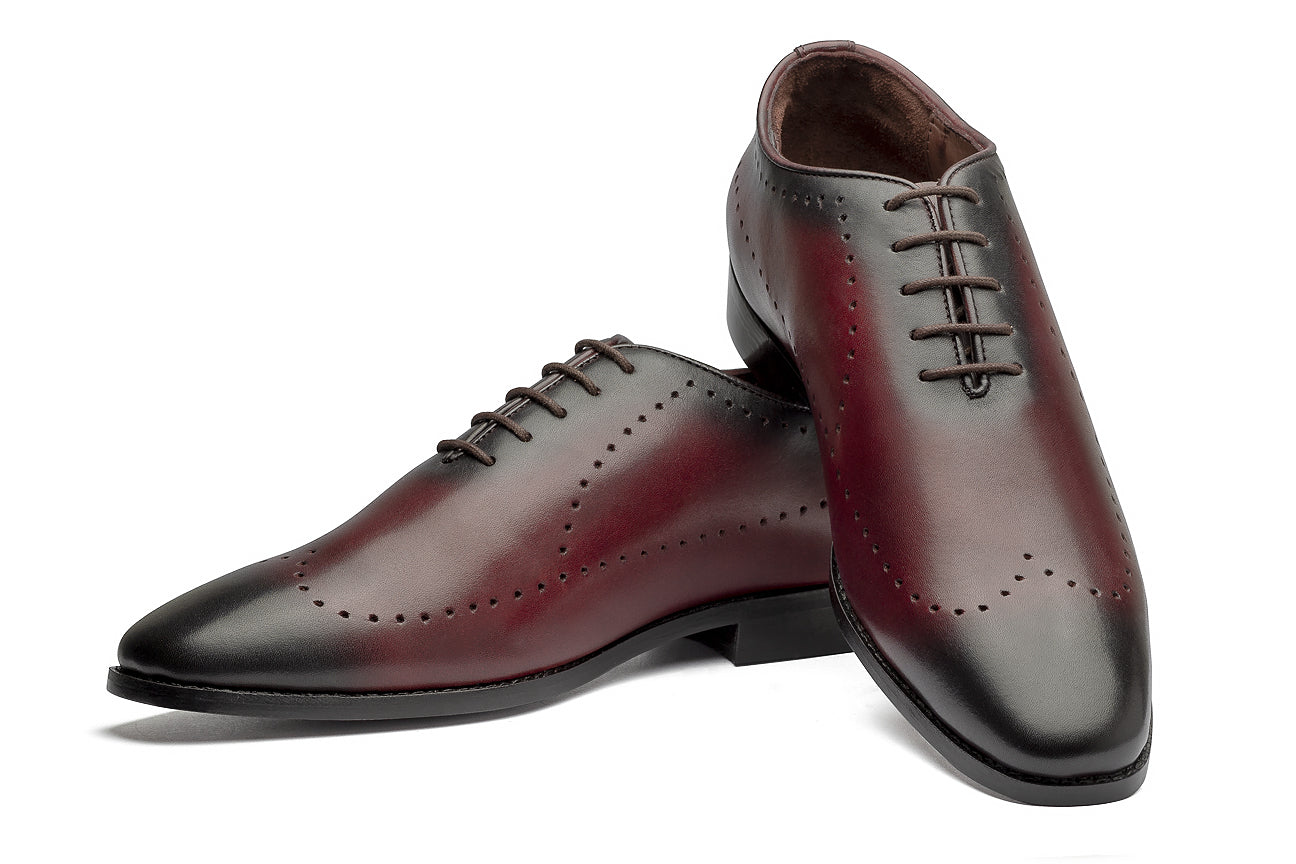 King Liam Oxfords - Cherry - Dapperfeet