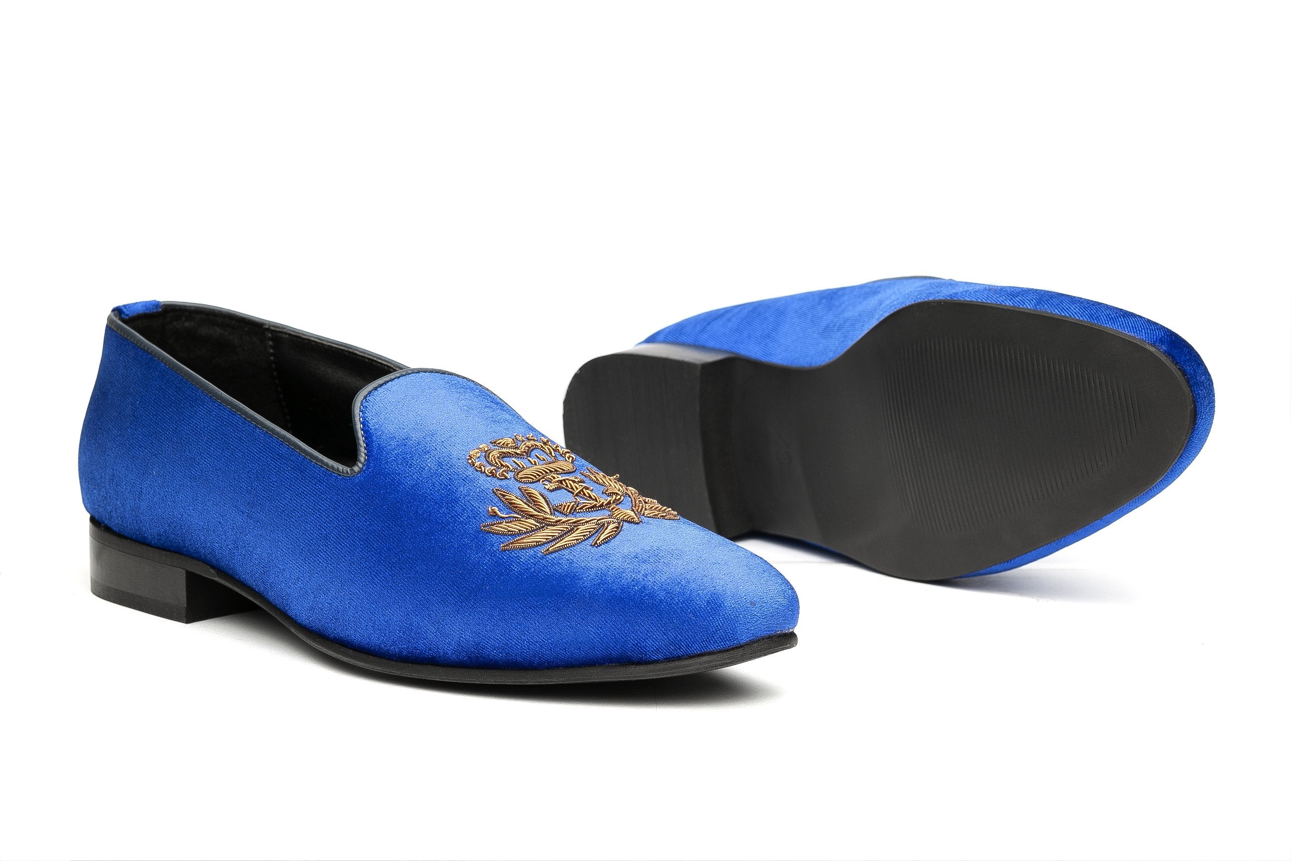 Fred Arrow Zardozi Slipons - Blue - Dapperfeet