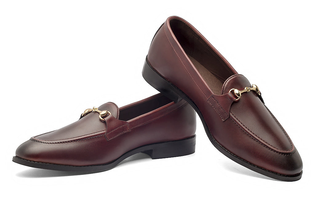 Charma Buckle Loafers – Cherry - Dapperfeet