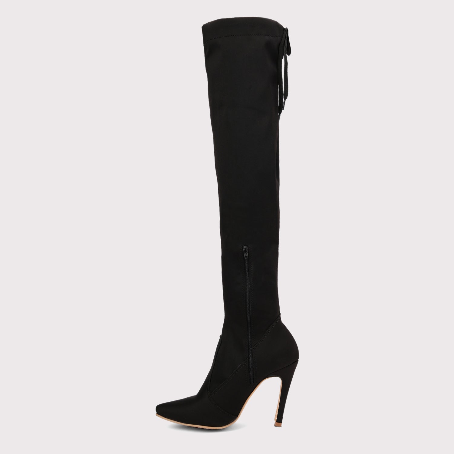 Knee High Stiletto Boots - Black