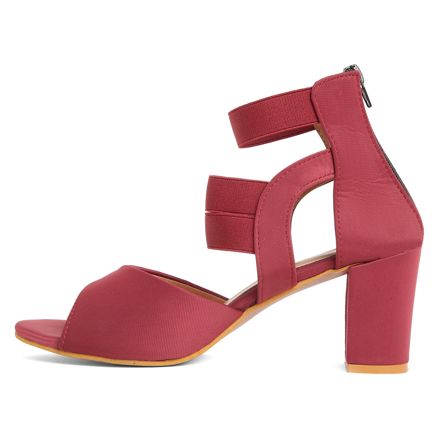 Zip Up Ankle Straps - Mehroon
