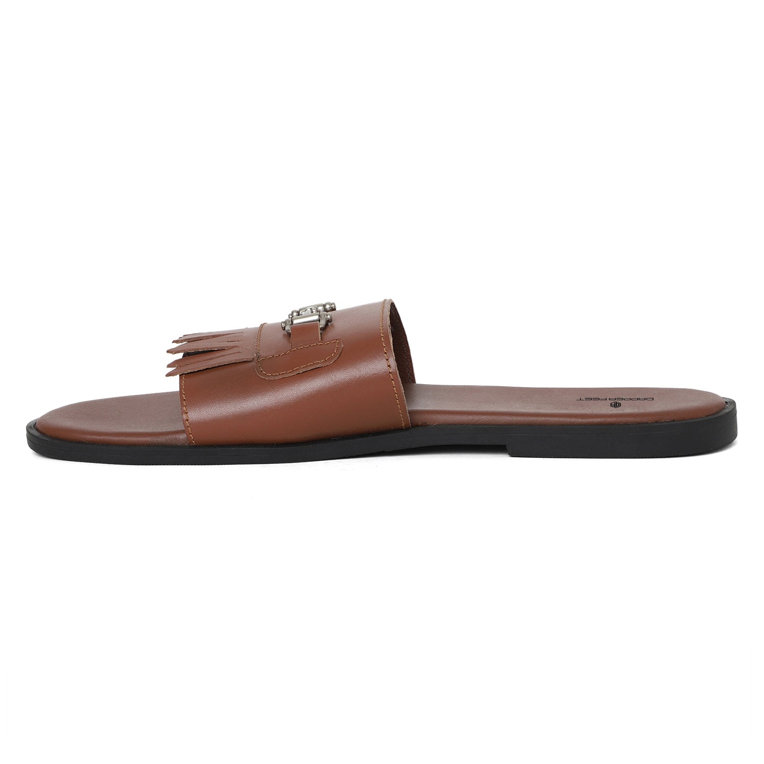 Horsebit Buckle Slippers - Tan