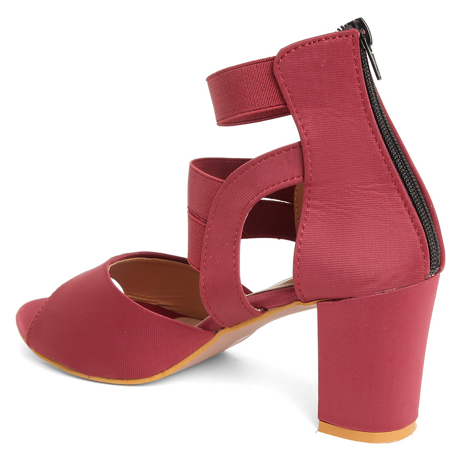 Zip Up Ankle Straps - Mehroon