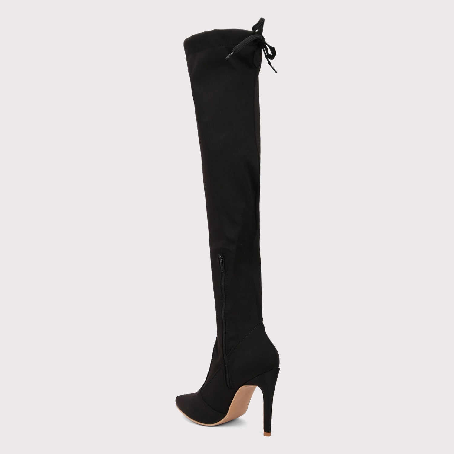 Knee High Stiletto Boots - Black