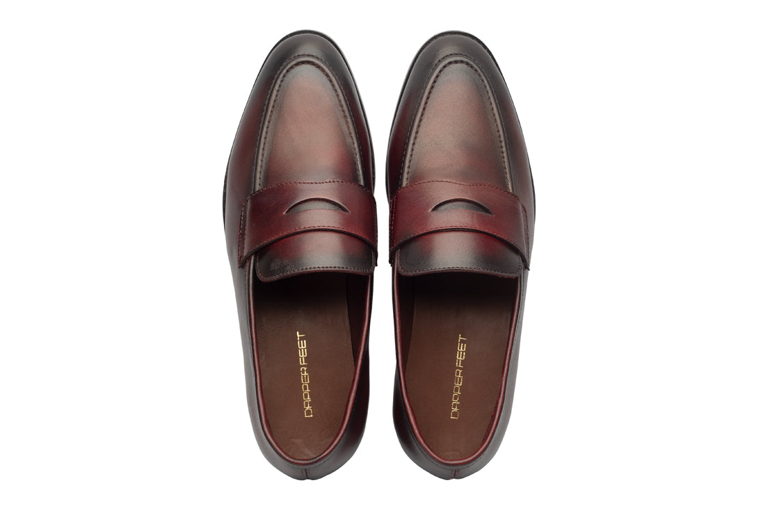 Penny Loafers - Cherry - Dapperfeet