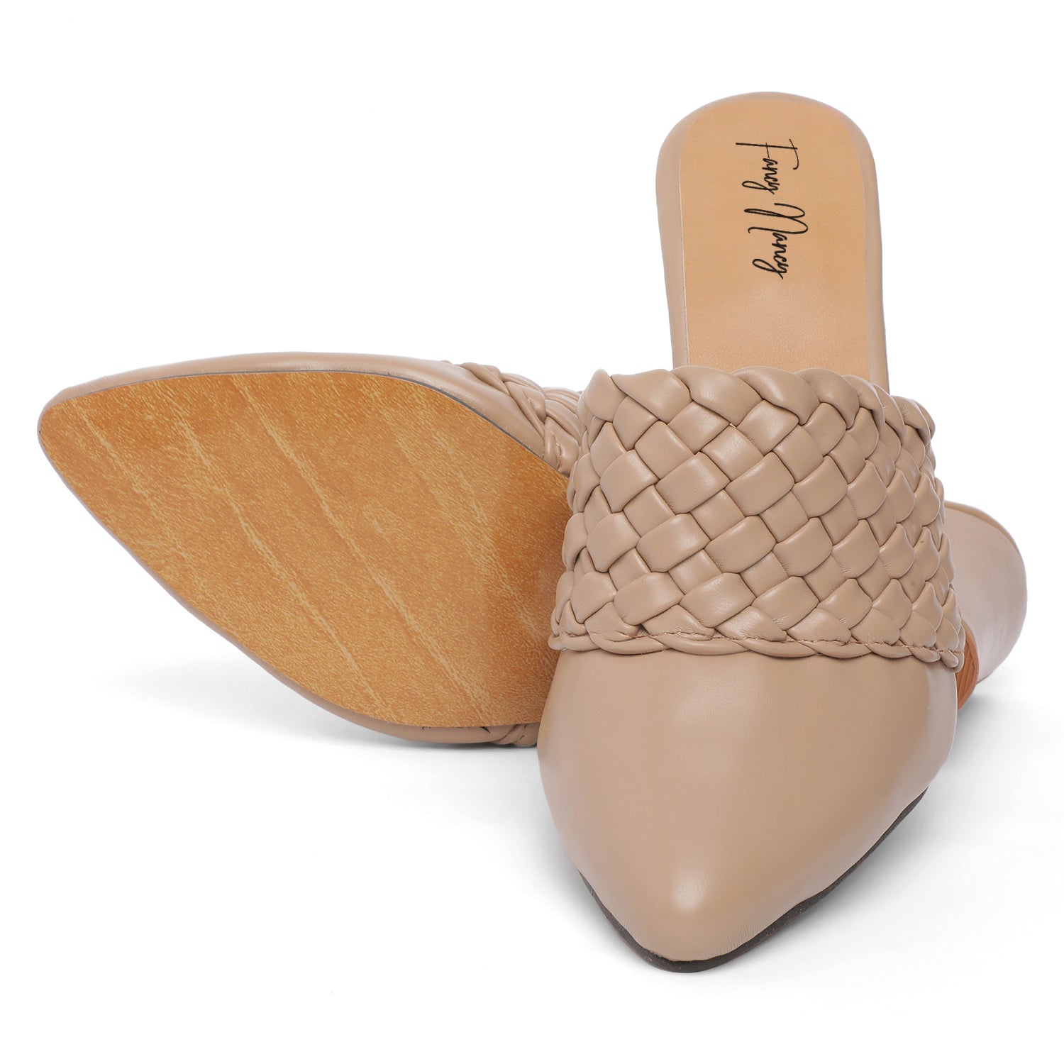 Weaved Mule Sandals - Beige