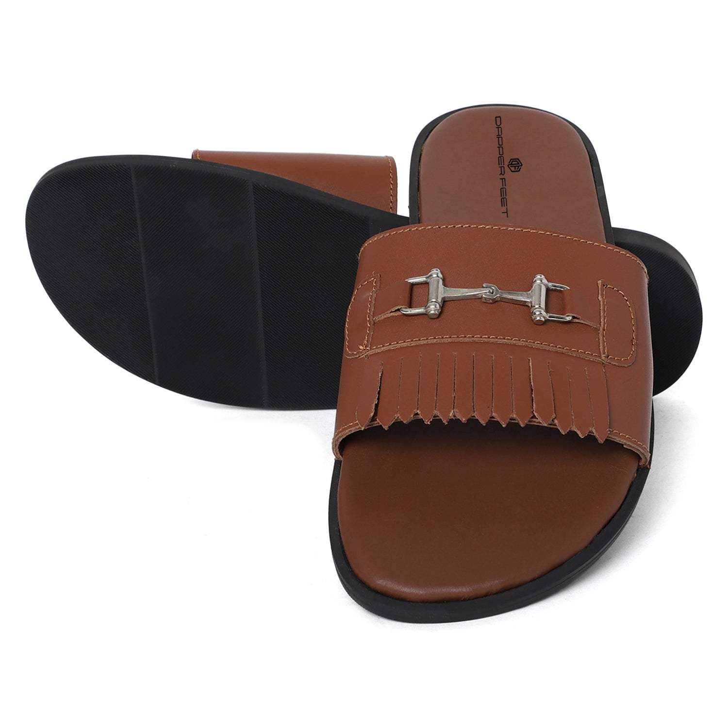 Horsebit Buckle Slippers - Tan