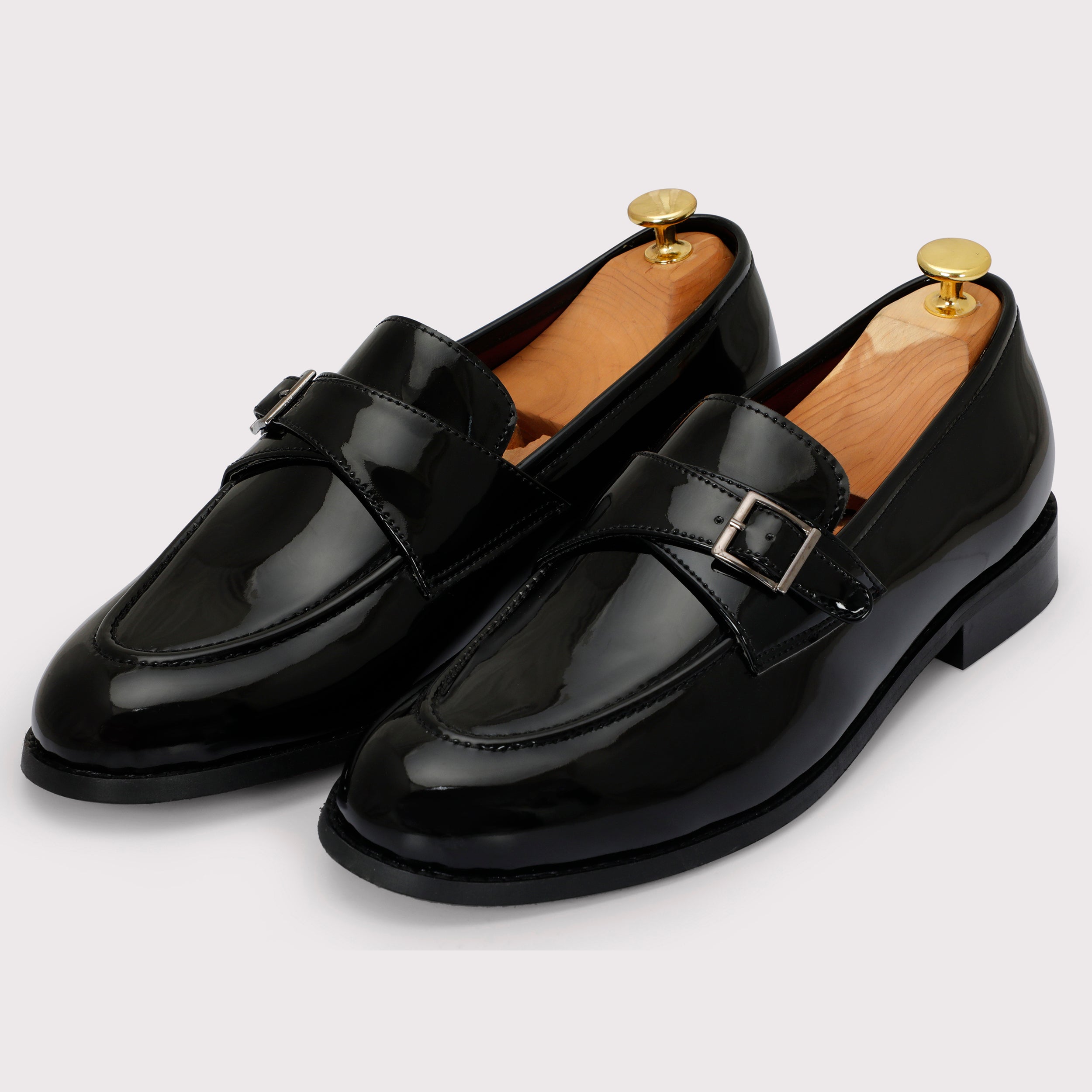 Macan Single Monks - Black Patent - Dapperfeet