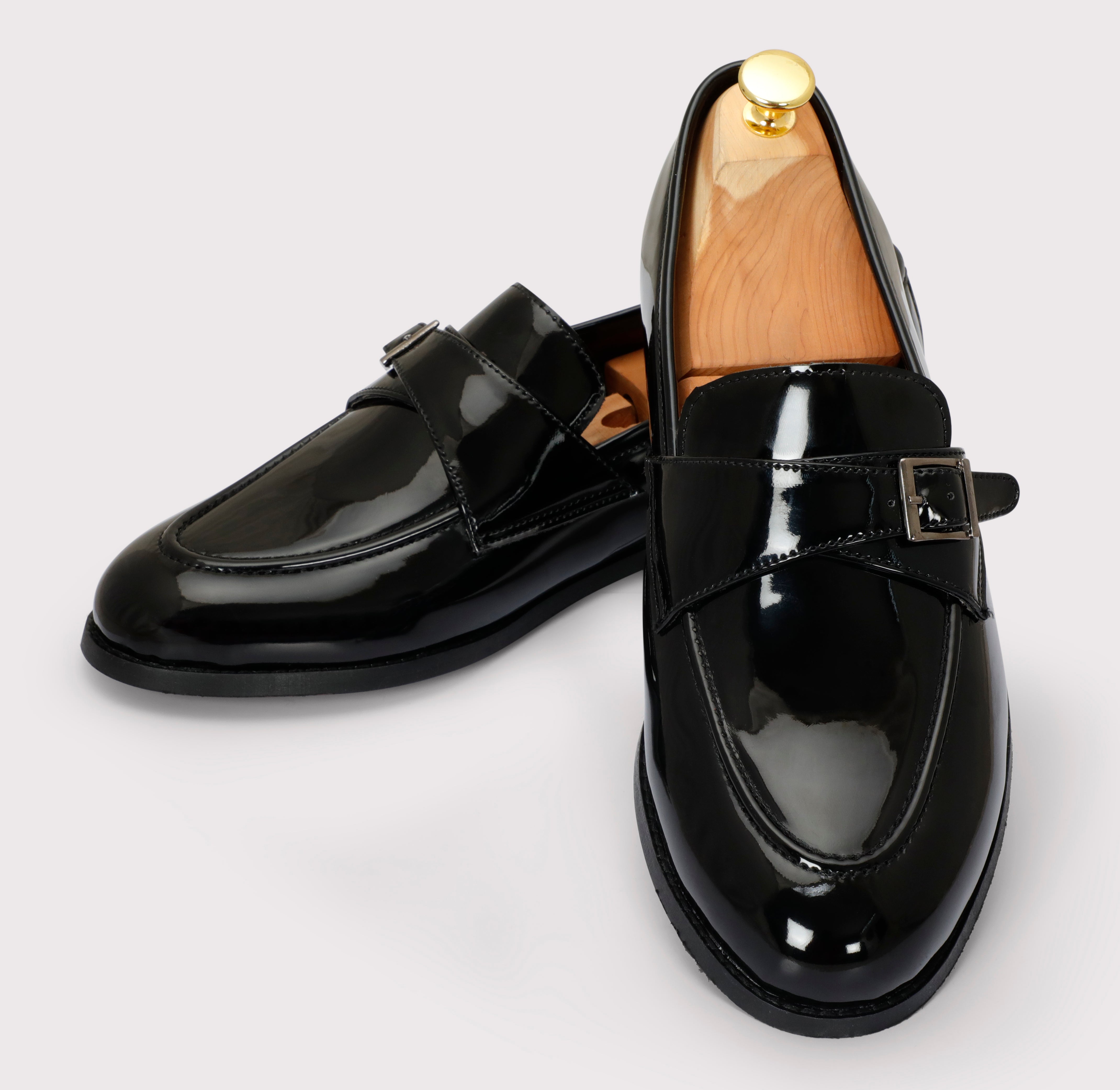 Macan Single Monks - Black Patent - Dapperfeet