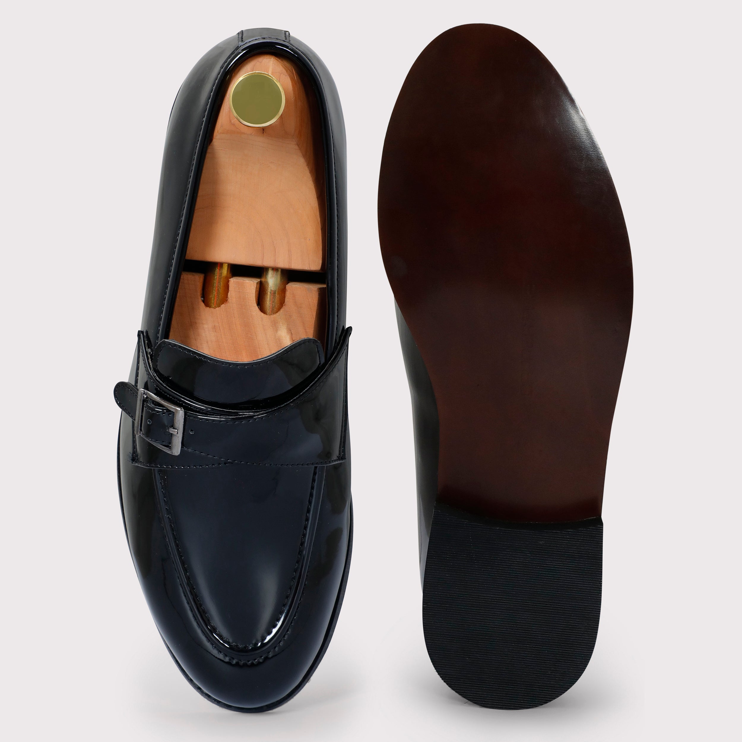 Macan Single Monks - Black Patent - Dapperfeet