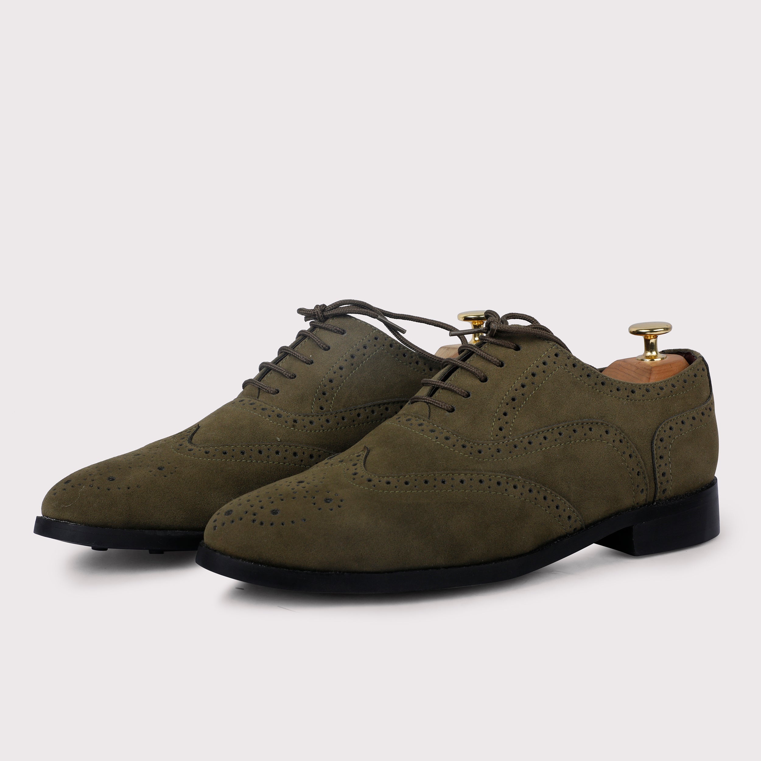 Forrero Suede Brogues - Olive Green