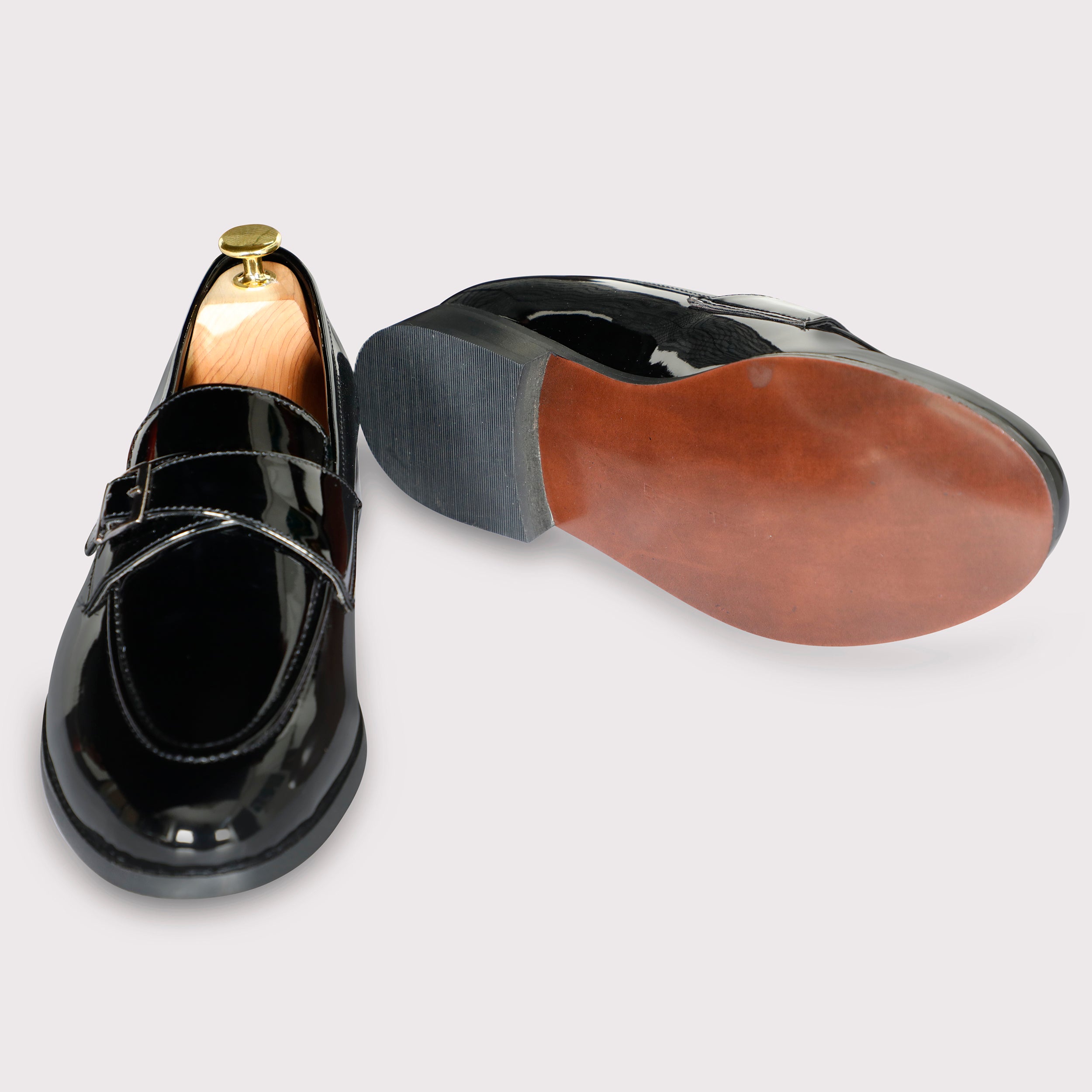 Macan Single Monks - Black Patent - Dapperfeet