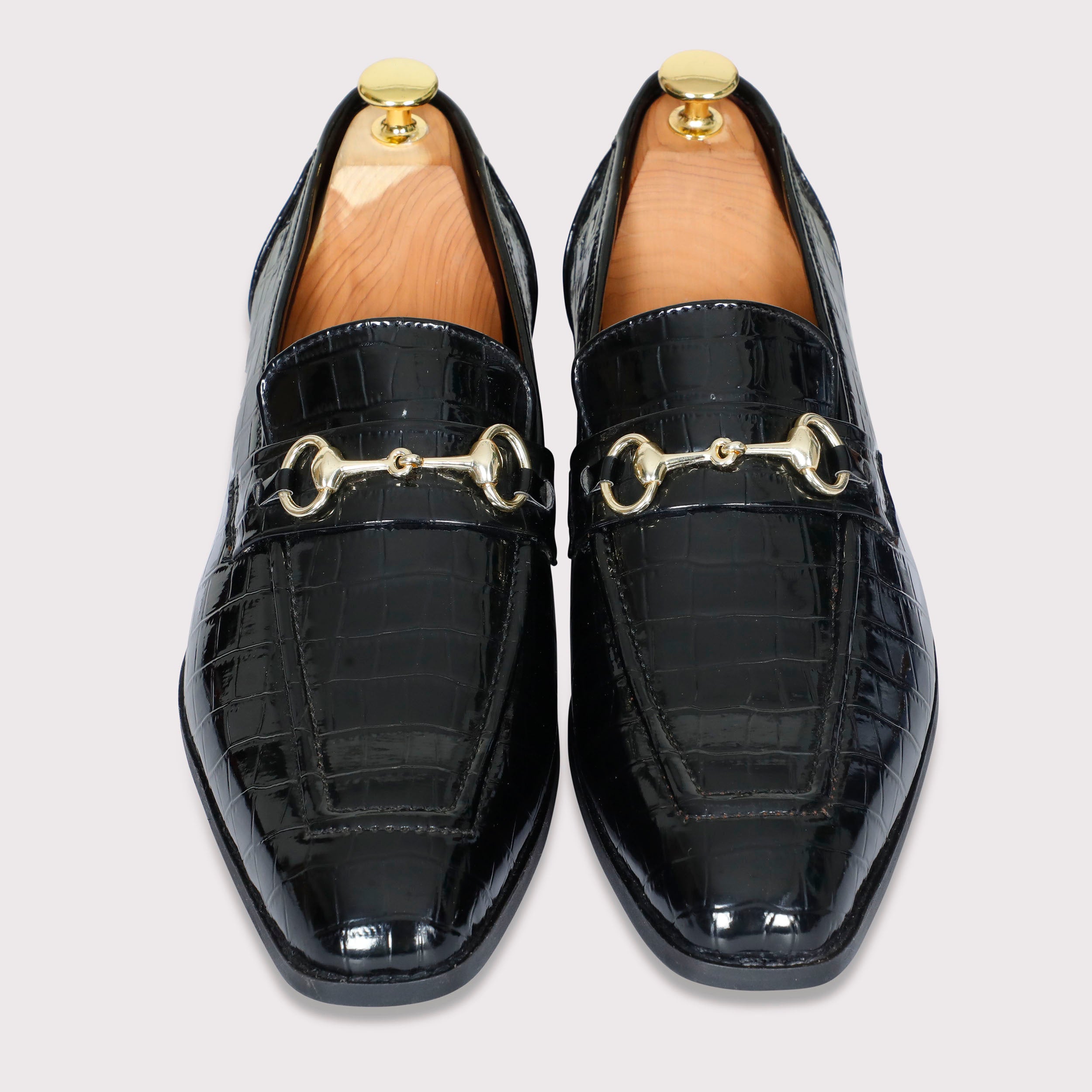 Quinn Buckle Loafers - Black Patent - Dapperfeet