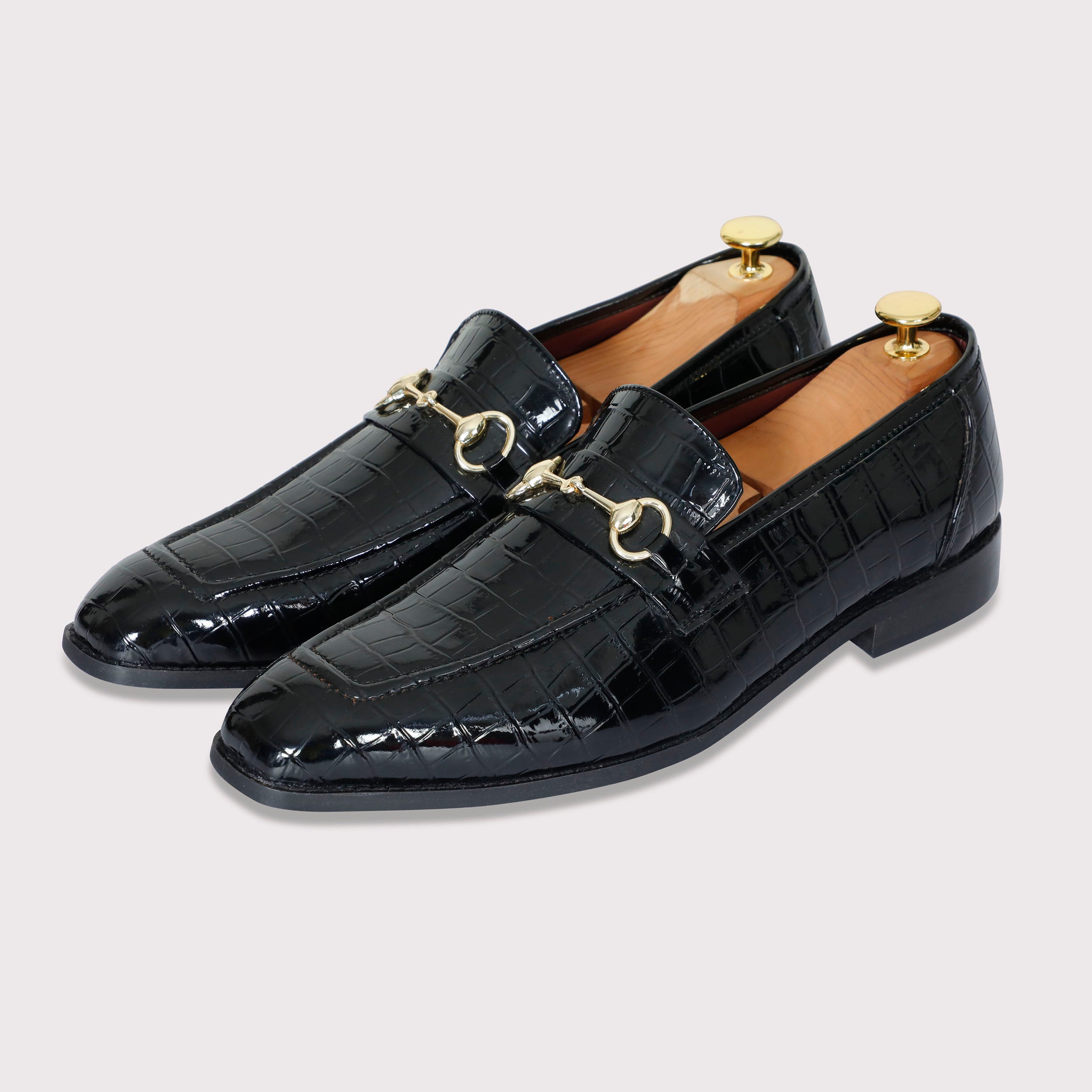Quinn Buckle Loafers - Black Patent - Dapperfeet