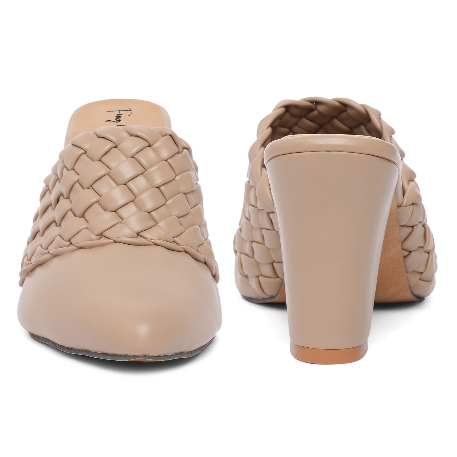 Weaved Mule Sandals - Beige