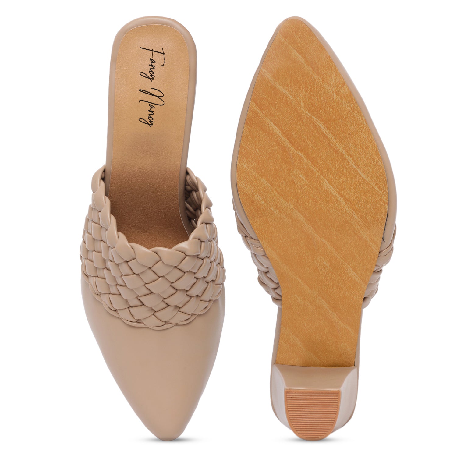 Weaved Mule Sandals - Beige