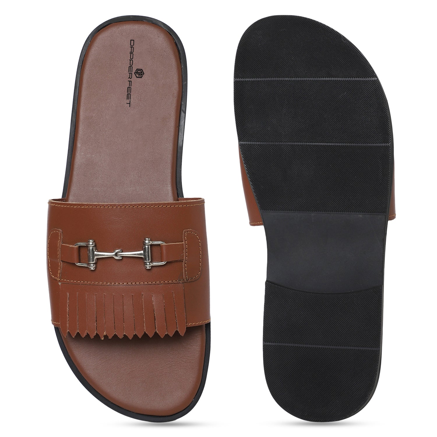 Horsebit Buckle Slippers - Tan