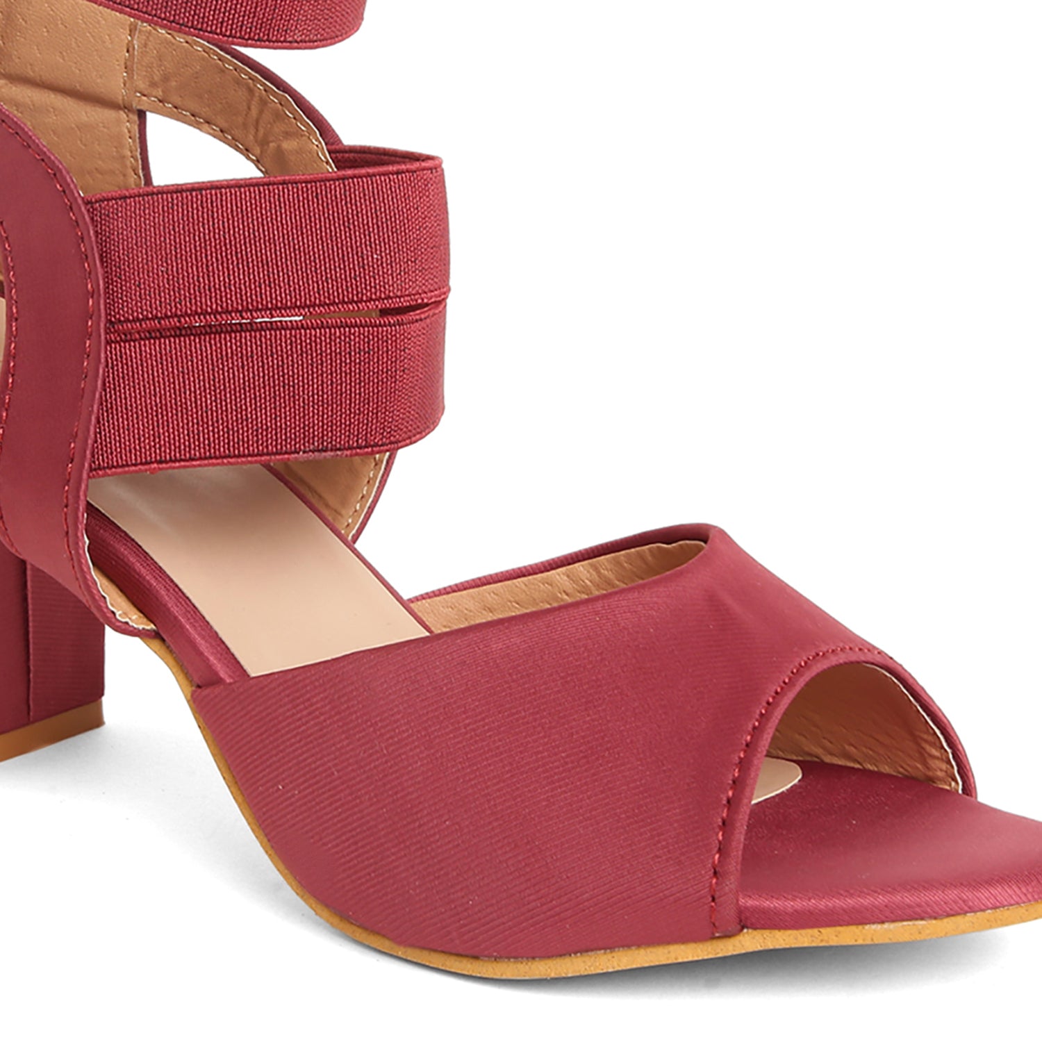 Zip Up Ankle Straps - Mehroon