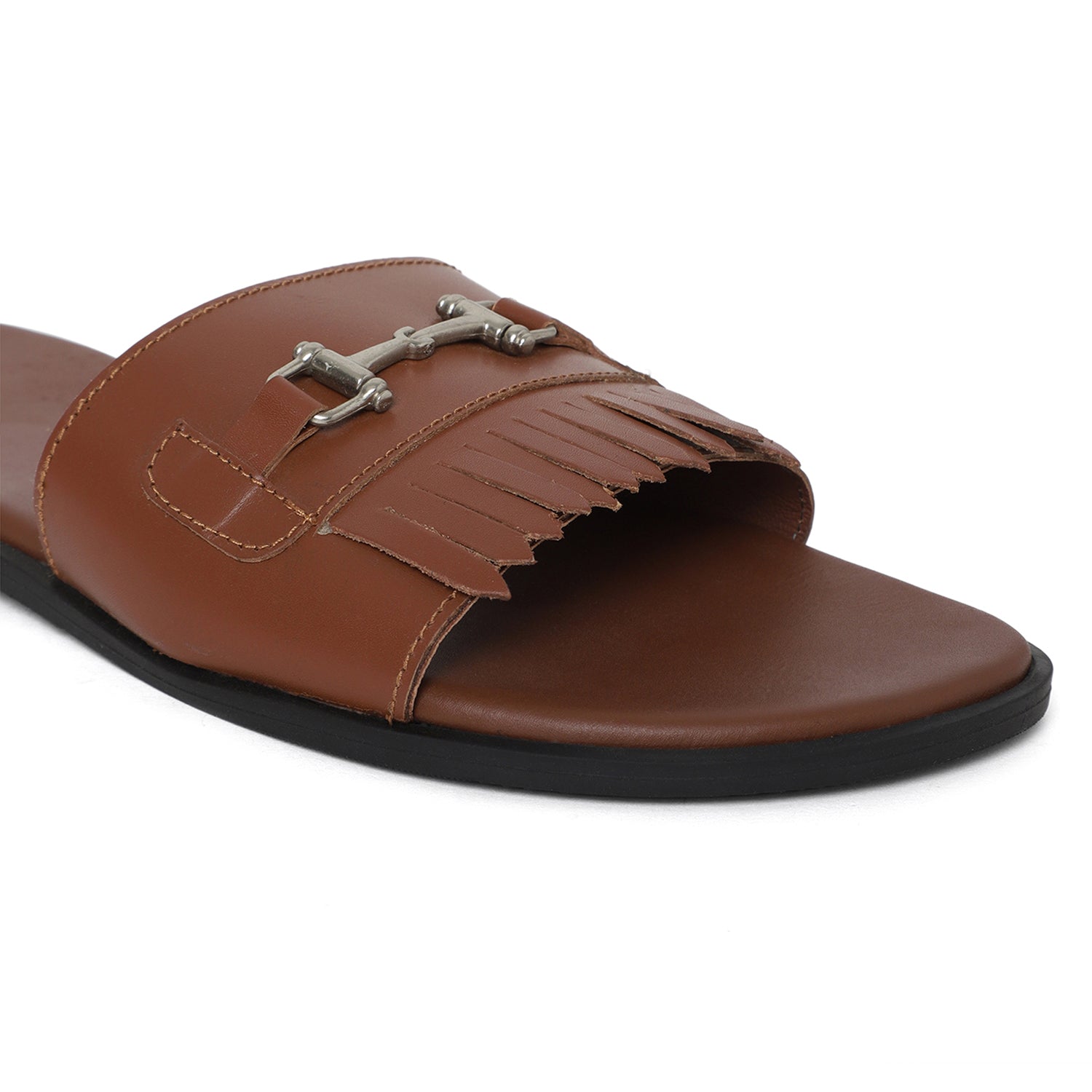 Horsebit Buckle Slippers - Tan