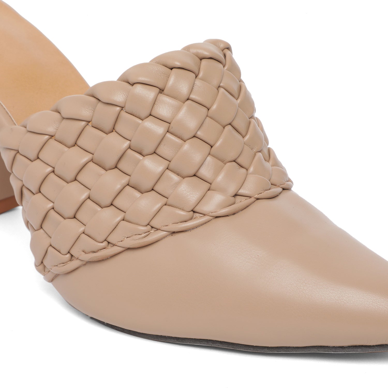 Weaved Mule Sandals - Beige