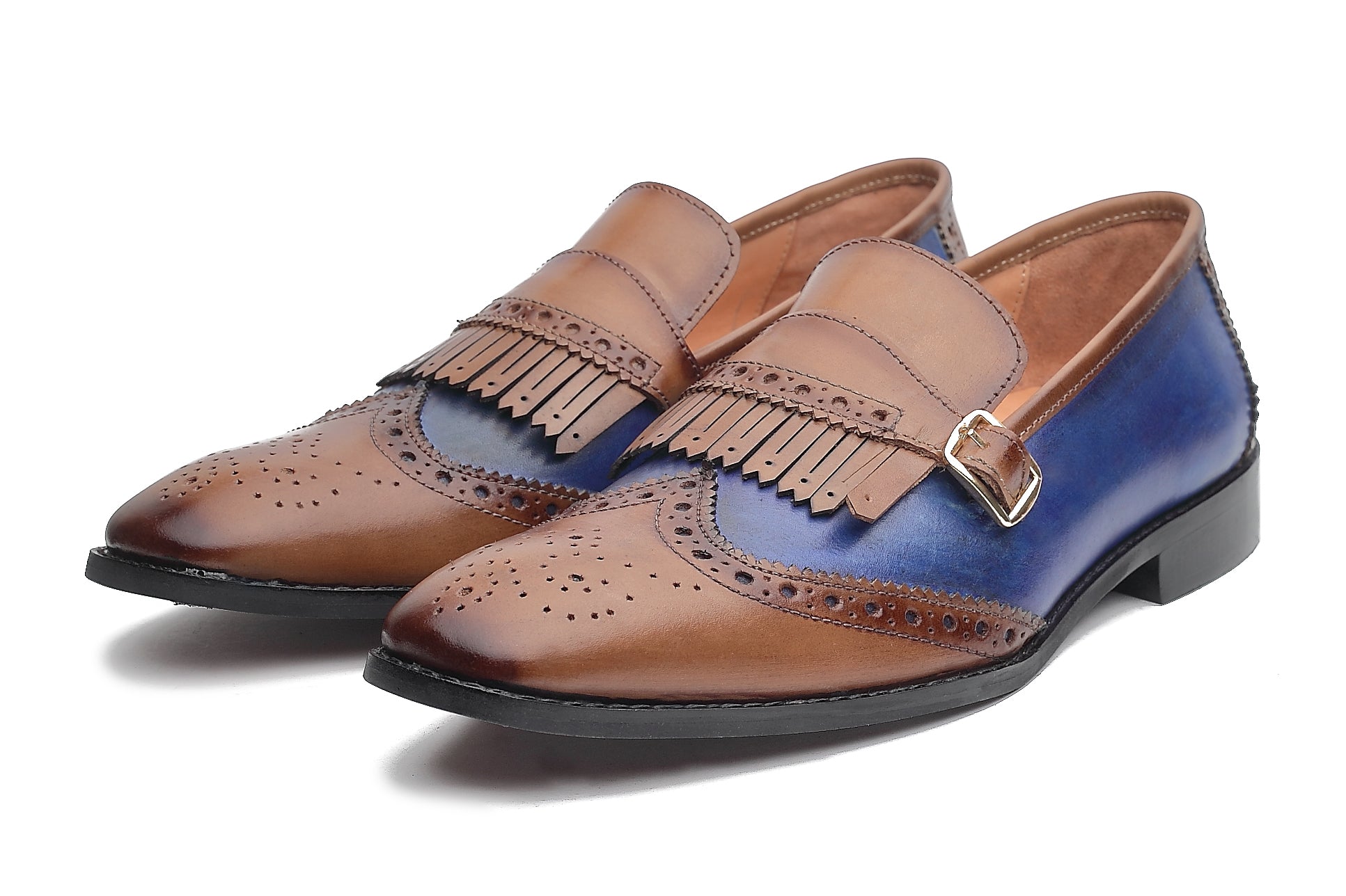 Mayfair Loafers - Tan/Blue - Dapperfeet