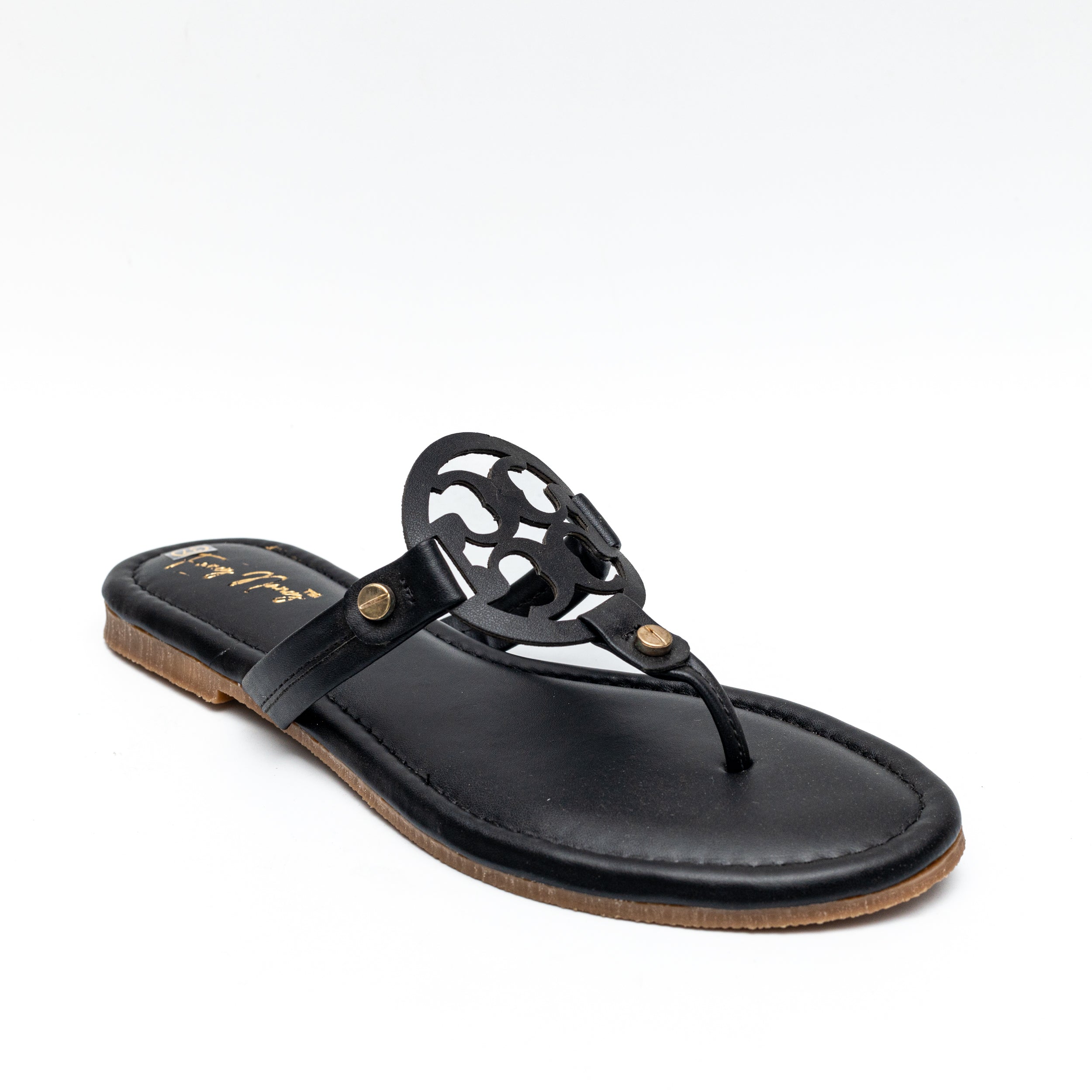 T Shape Flats - Black