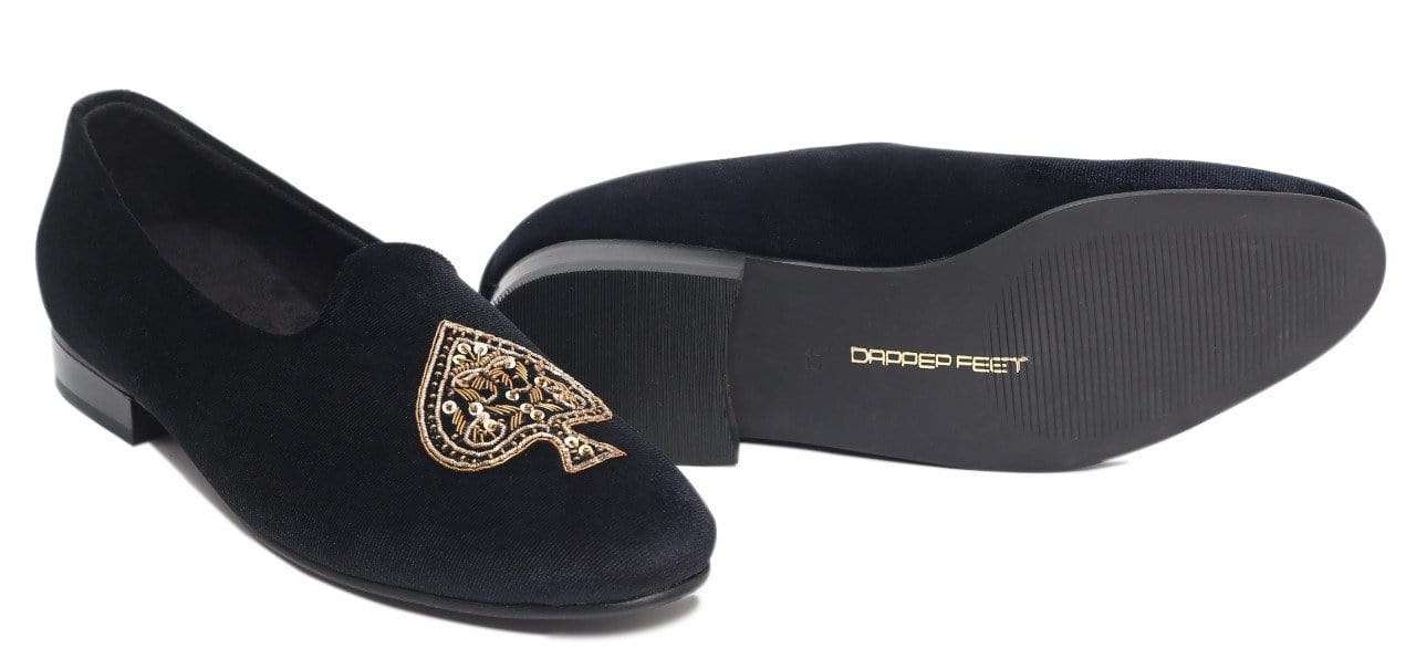 Spade Zardozi Saagans Velvet - Black - Dapperfeet