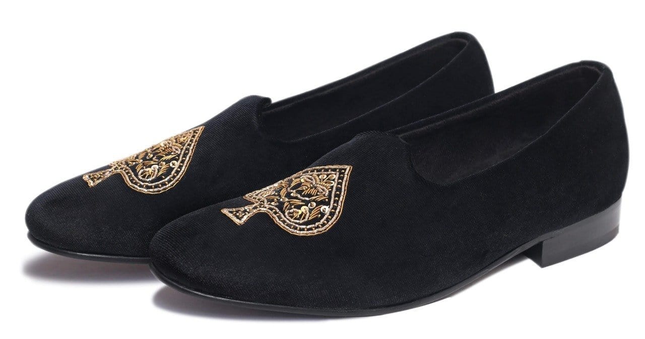 Spade Zardozi Saagans Velvet - Black - Dapperfeet