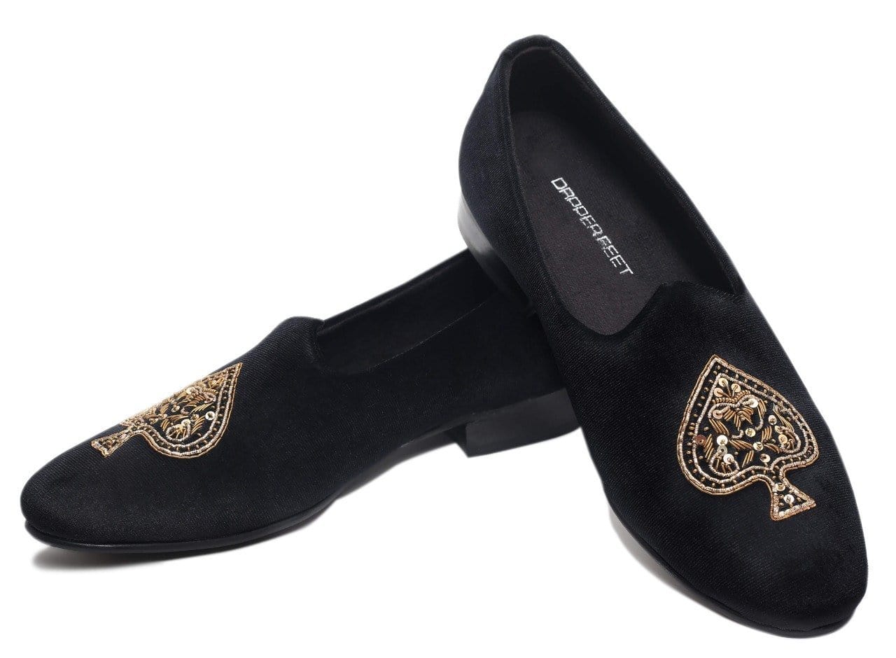 Spade Zardozi Saagans Velvet - Black - Dapperfeet