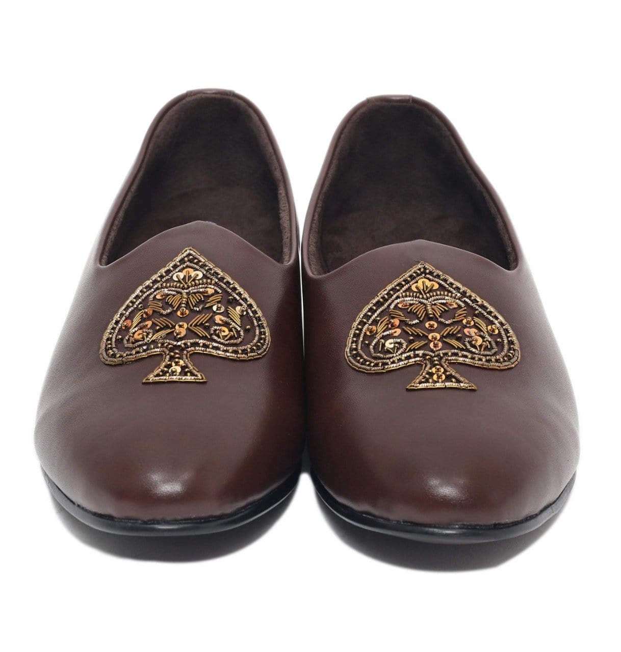 Spade Zardozi Saagans Faux Leather - Brown - Dapperfeet