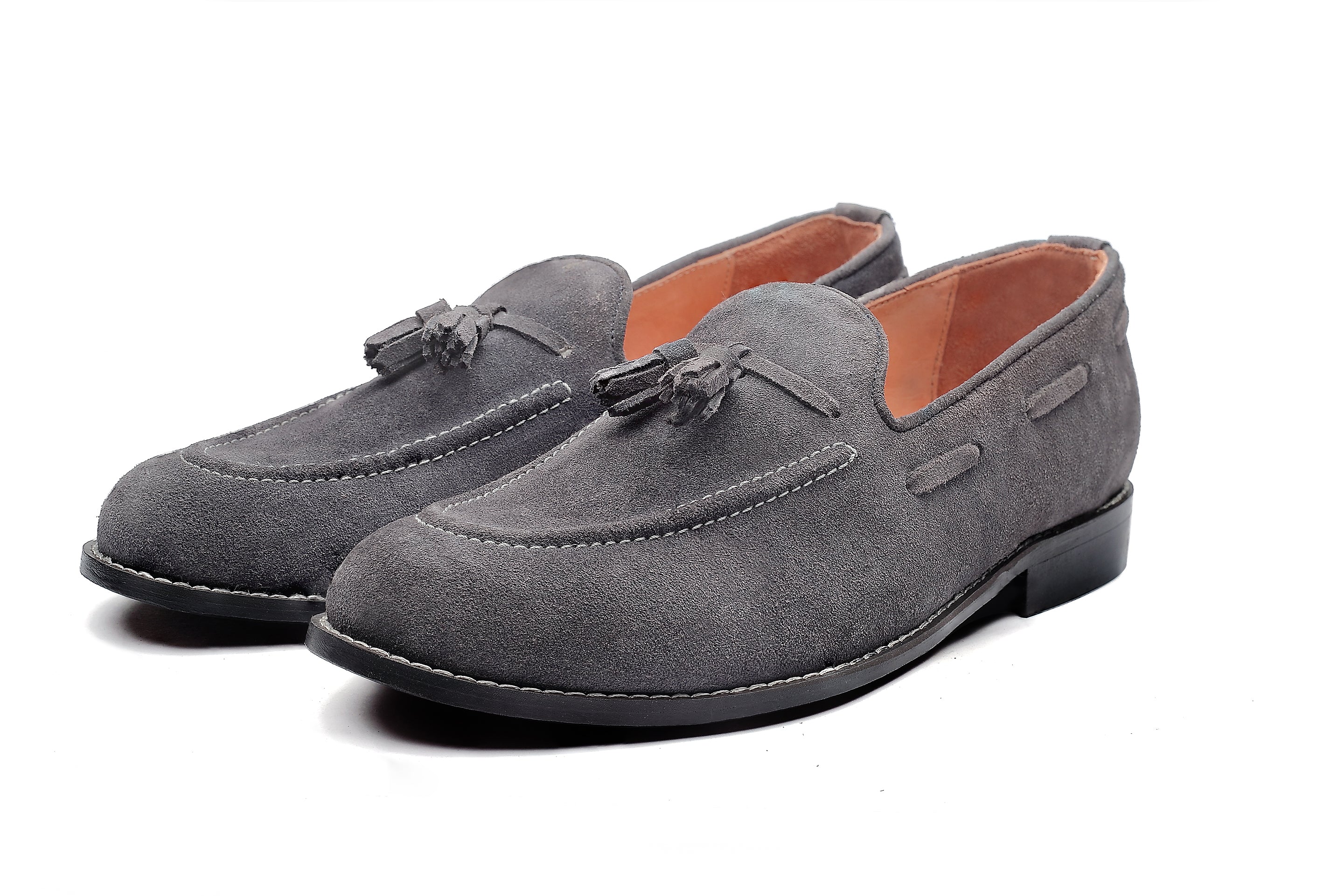 Hampton Suede Tassel Loafers - Charcoal Grey - Dapperfeet