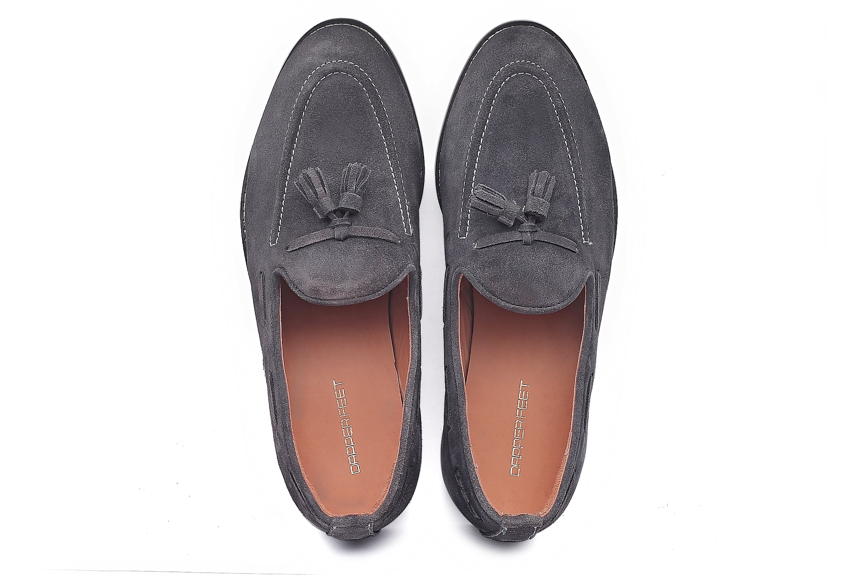 Hampton Suede Tassel Loafers - Charcoal Grey - Dapperfeet