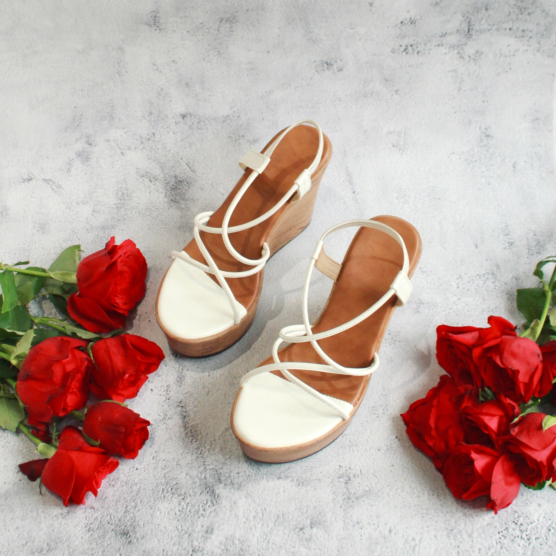 Strappy Wedges - White