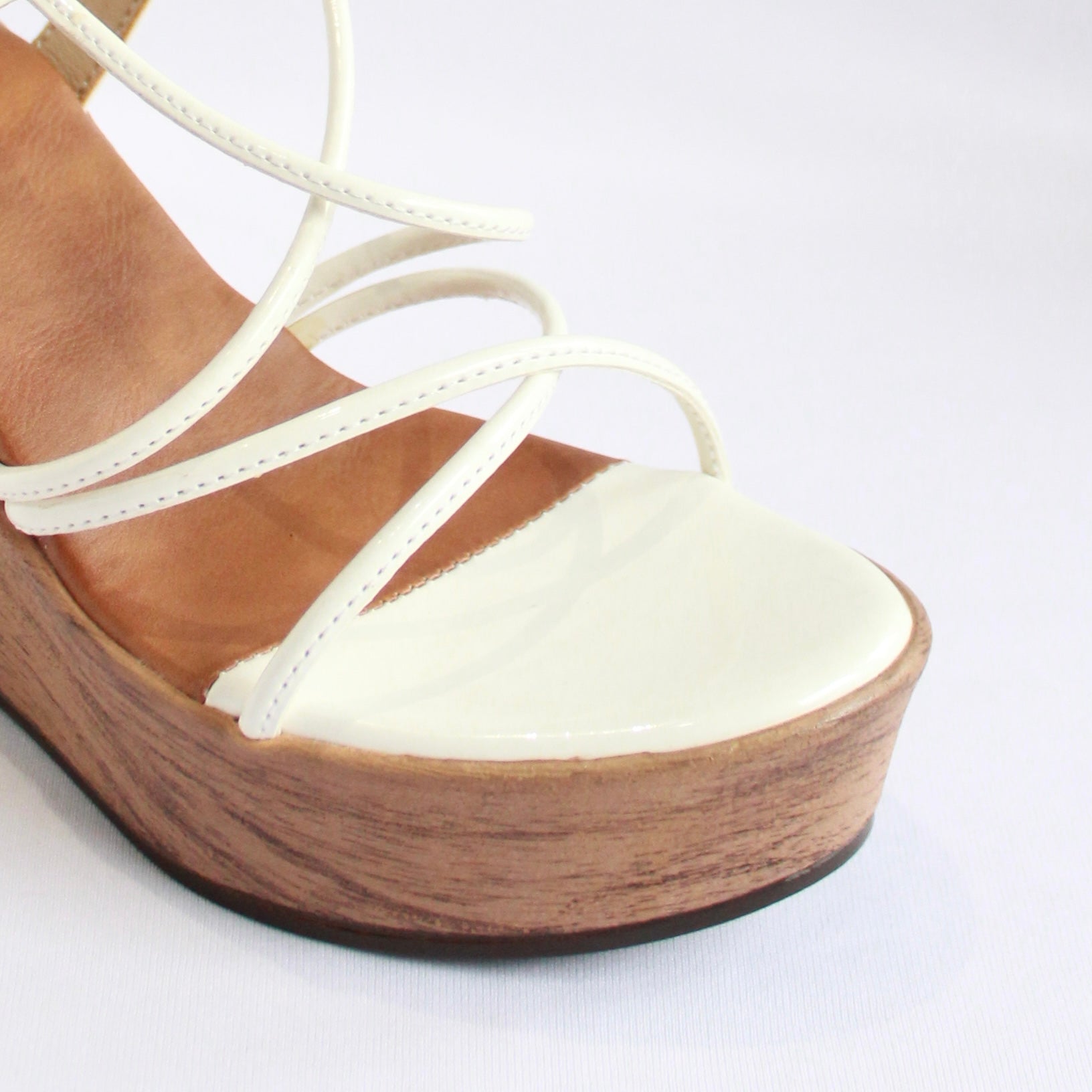 Strappy Wedges - White