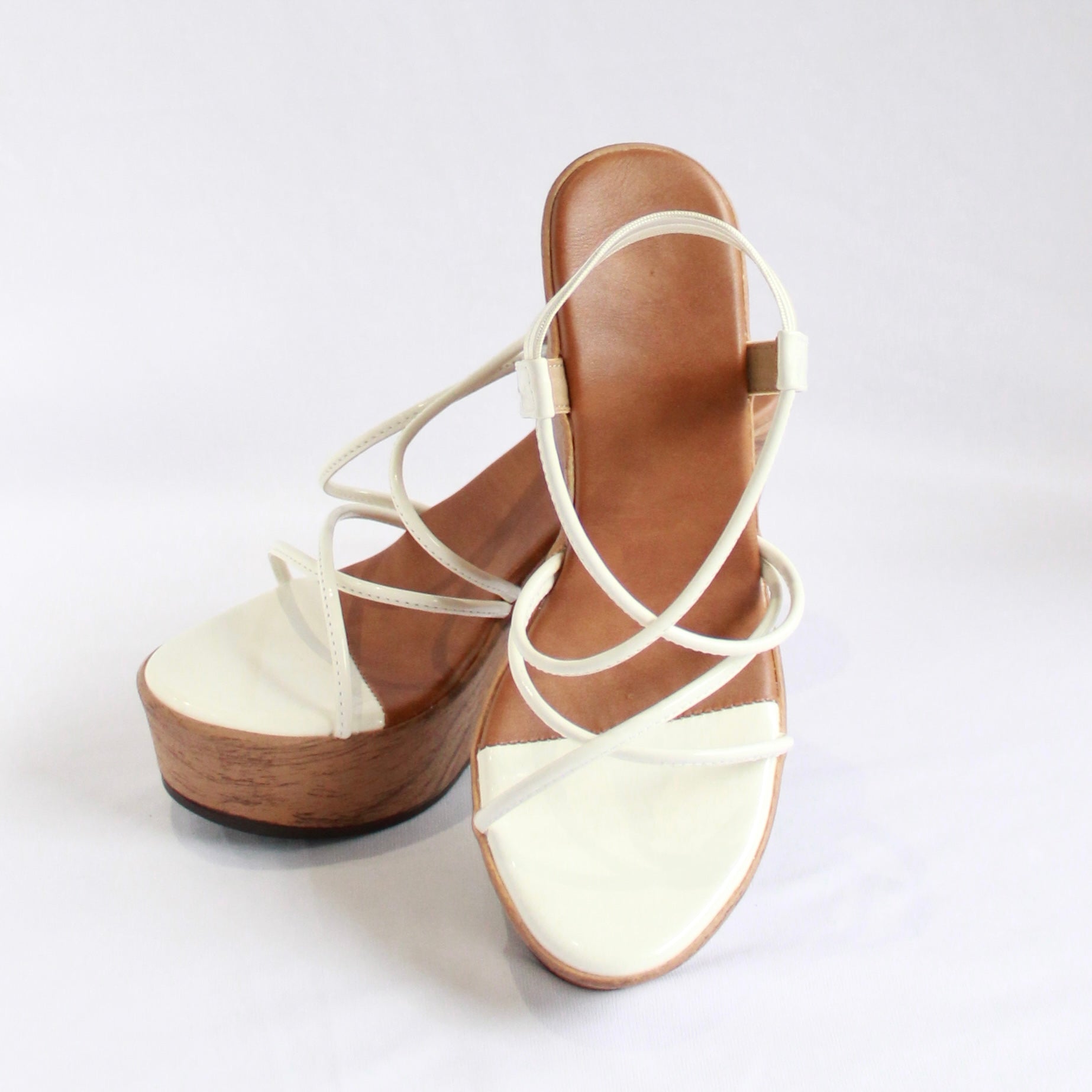 Strappy Wedges - White