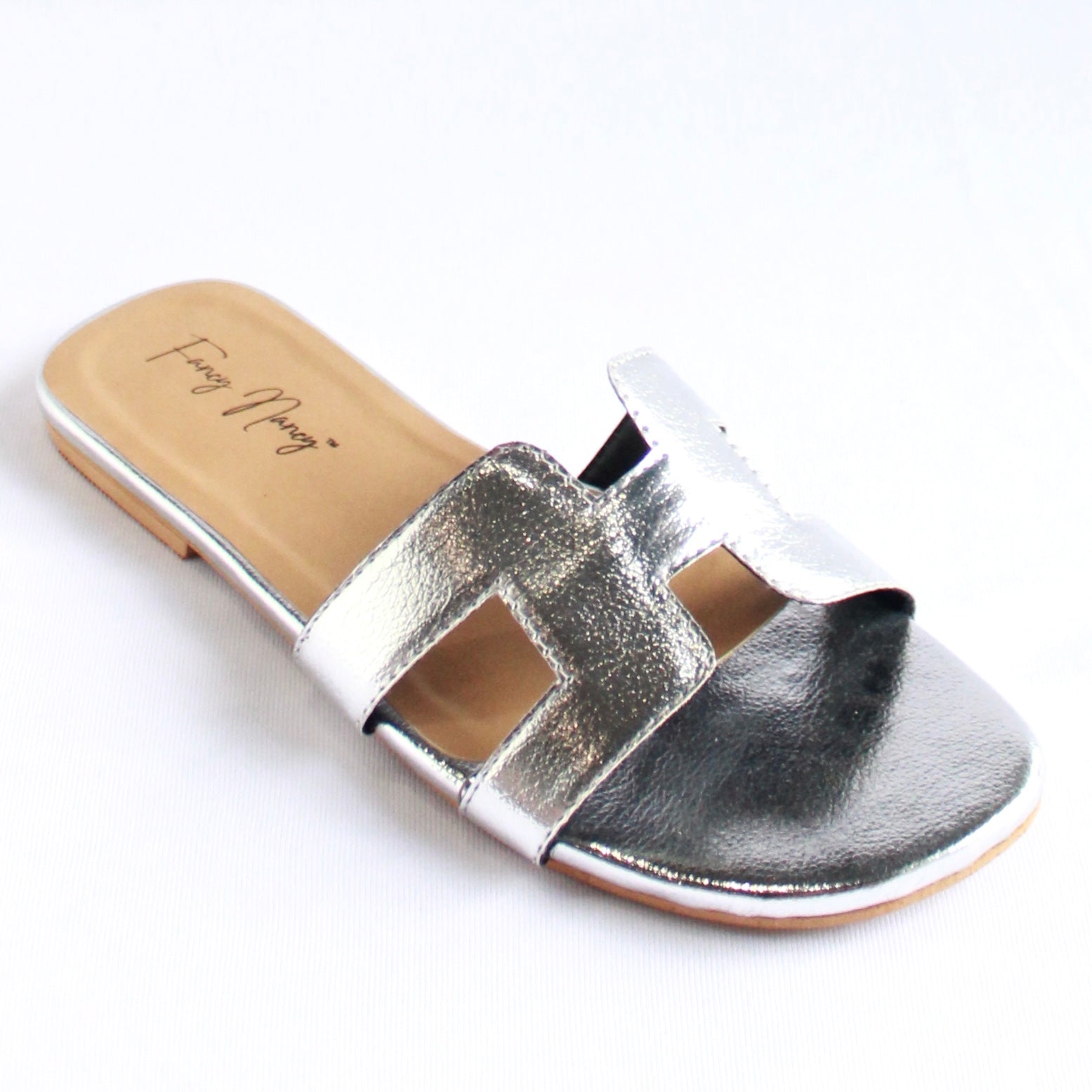 H Style Flats - Silver
