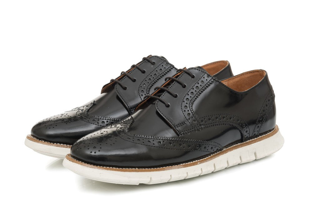 Lorenzo Brogues - Black - Dapperfeet