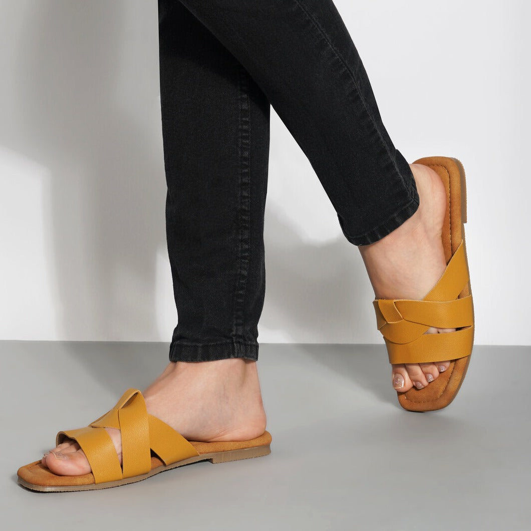 Criss Cross Flats - Mustard