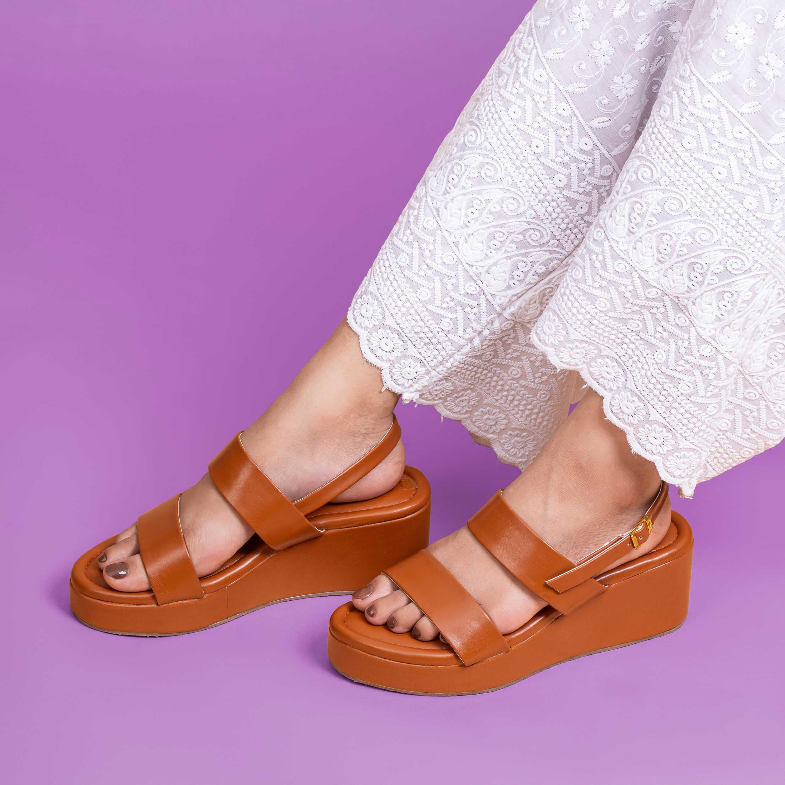 Twin Strap Sandals - Tan