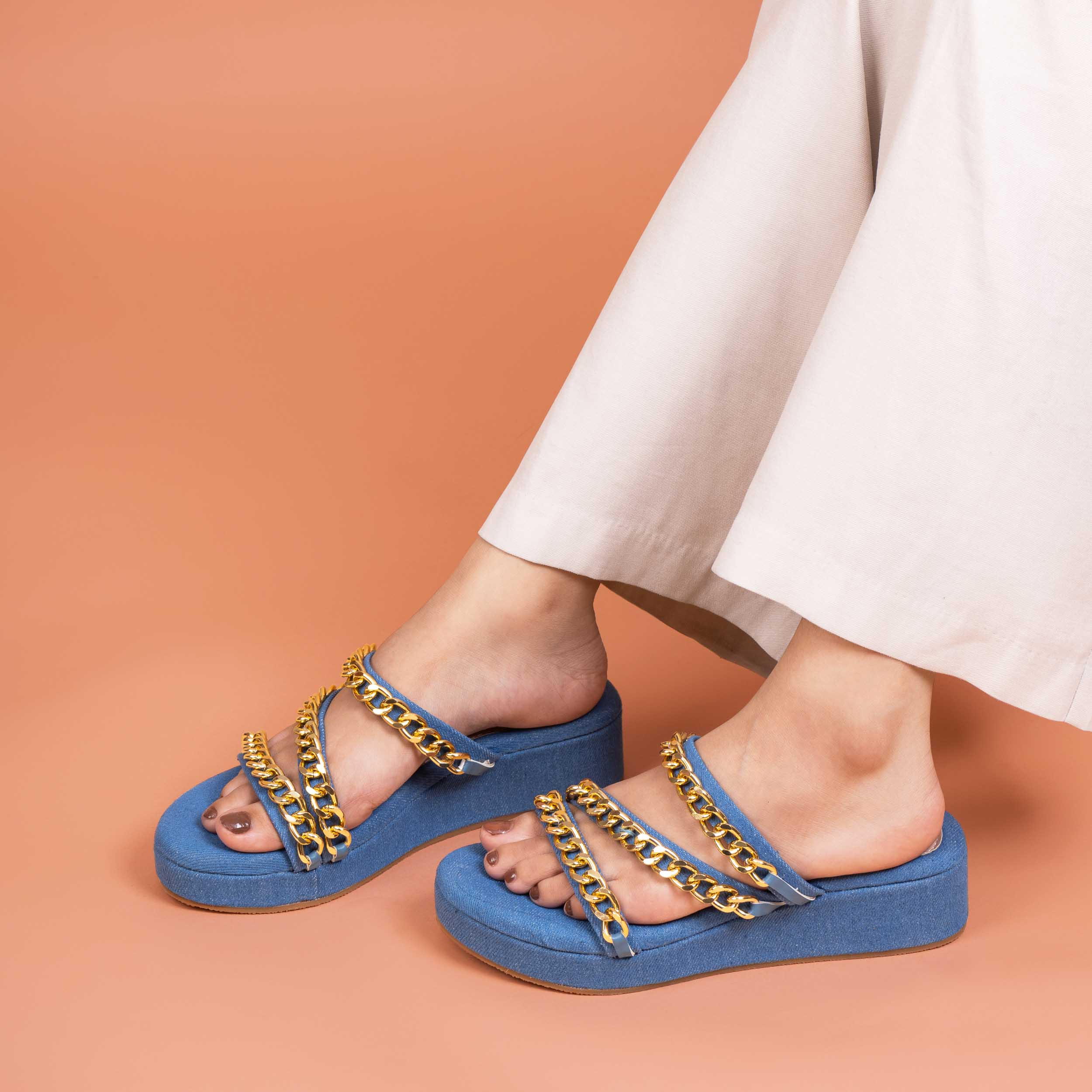 Chained Strap Platform - Blue