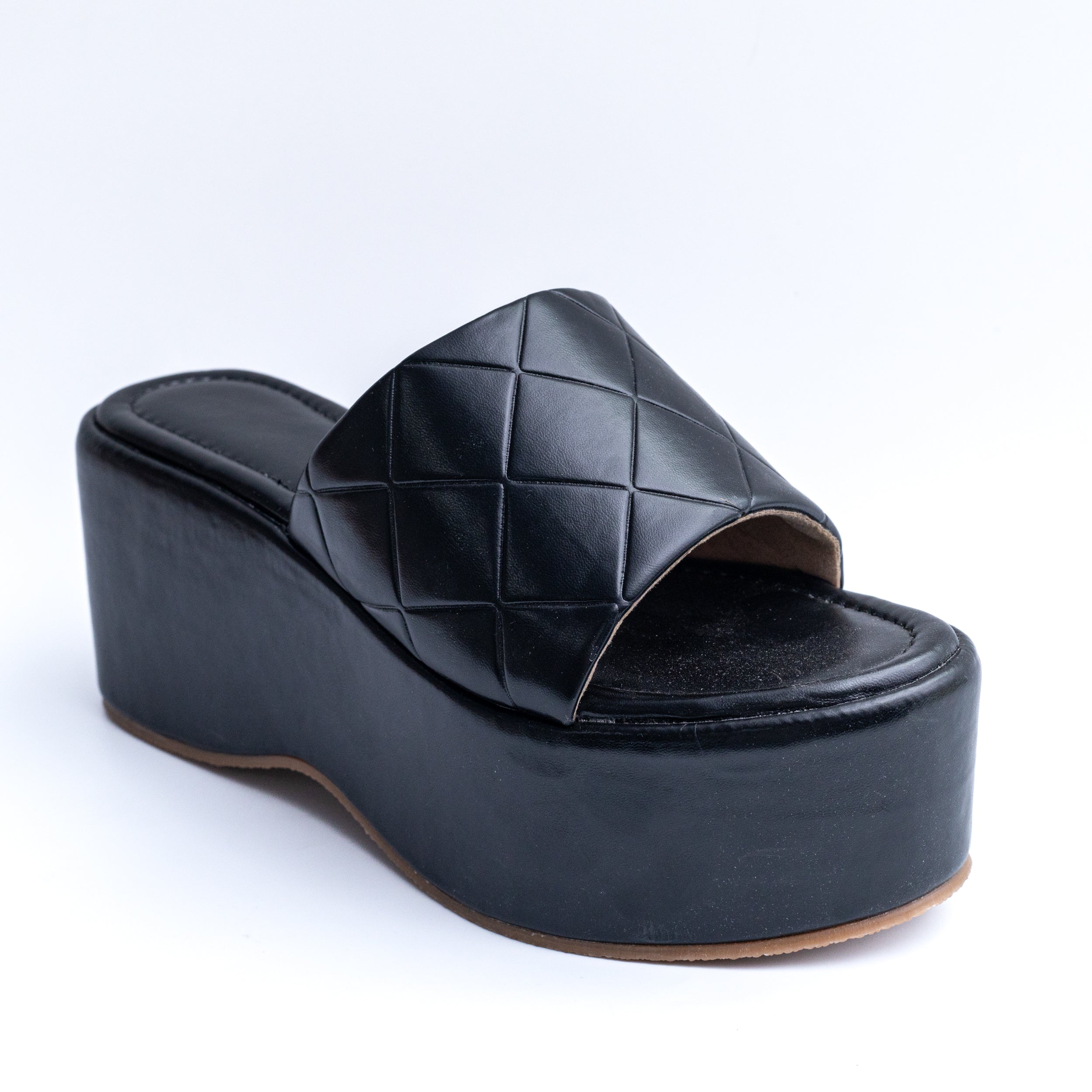 Quilted Chunky Platform - Black