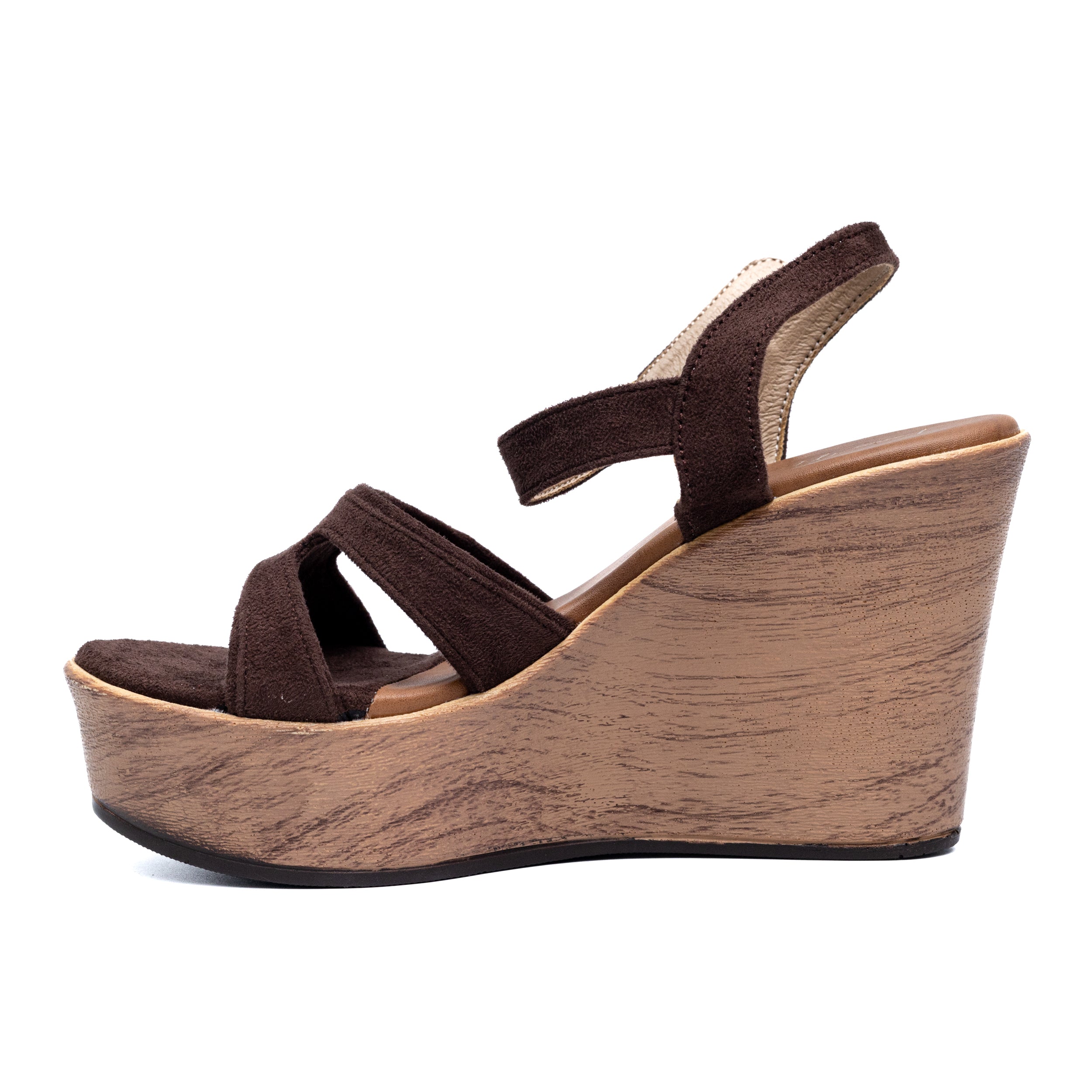 Buckle Strap Wedges - Brown