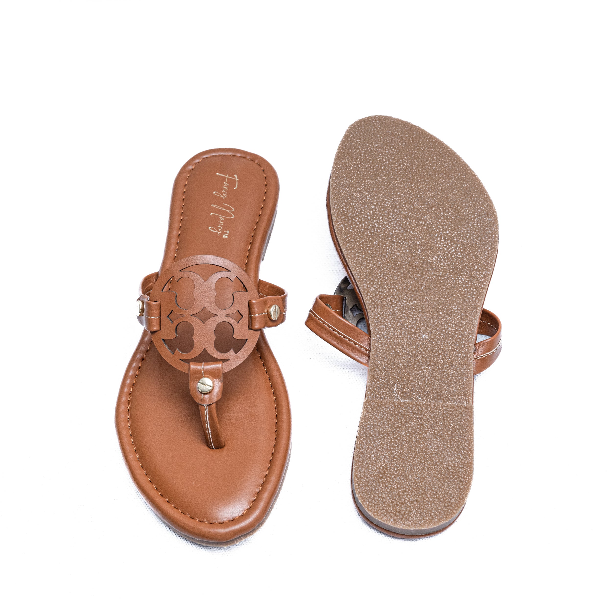 T Shape Flats - Tan